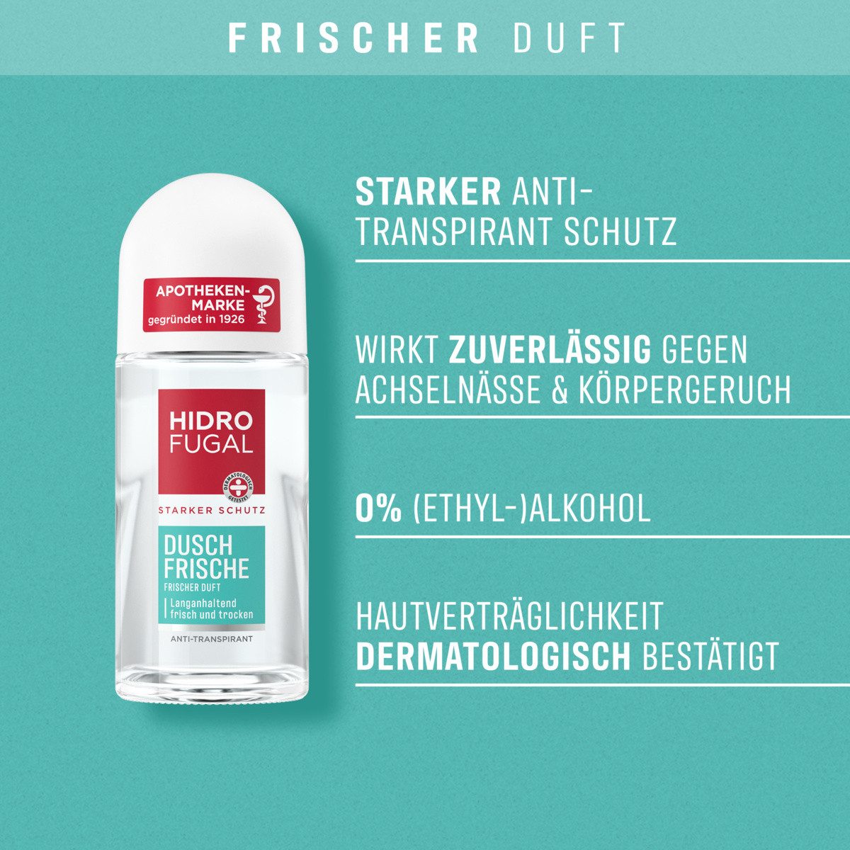 Hidrofugal Deo-Roller Deo Dusch Frische Roll-On 3x50ml, 3-tlg.