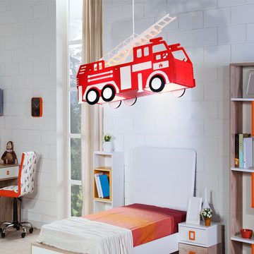 etc-shop Dekolicht, LED Pendel Lampe RGB Fernbedienung Feuerwehr Auto Kinder Spiel