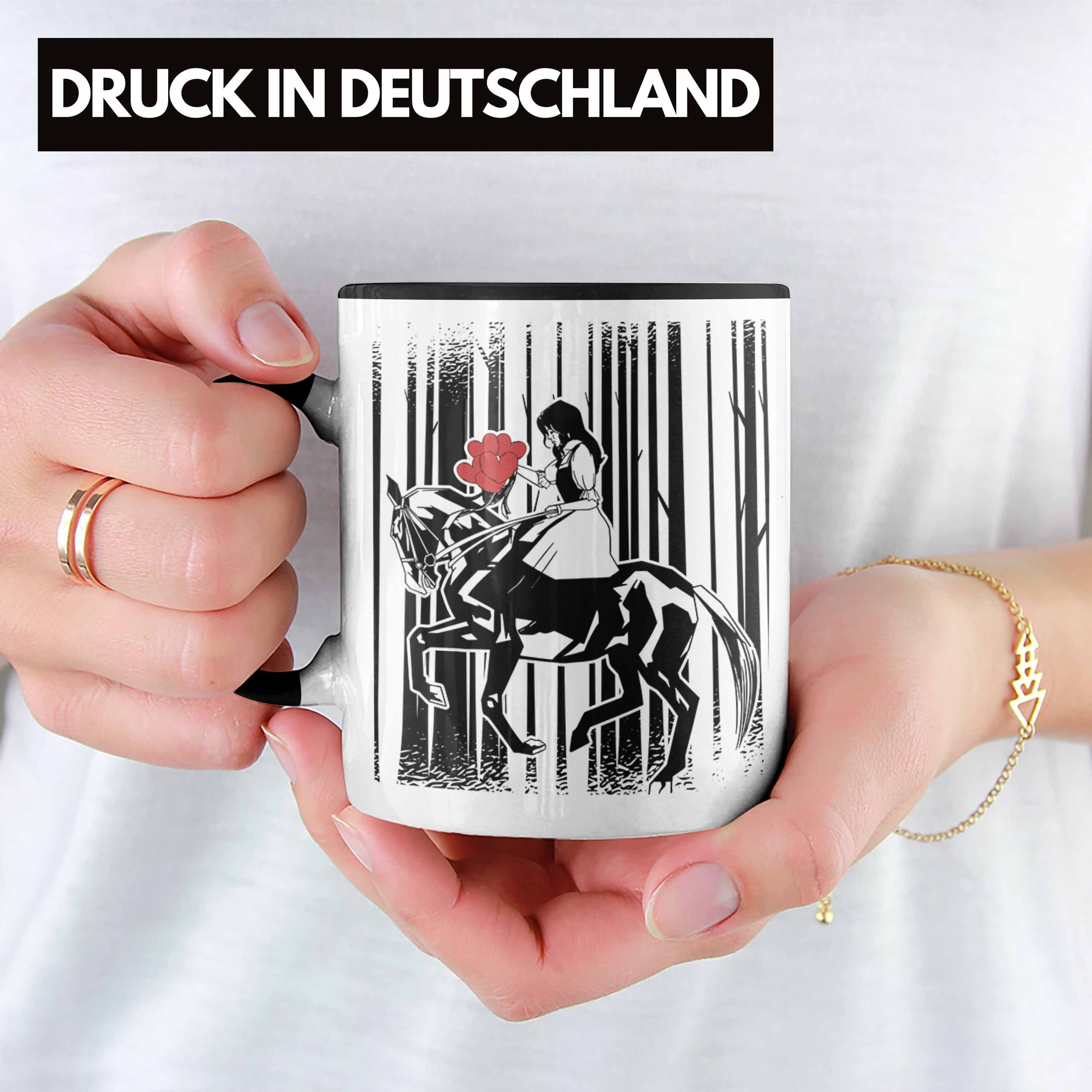 Mädchen - Trendation Lustige Schwarz Pferde Geschenk Reiter Tasse Sprüche Geschenkidee Reiterin Pferde Mädchen Tasse Grafik Trendation