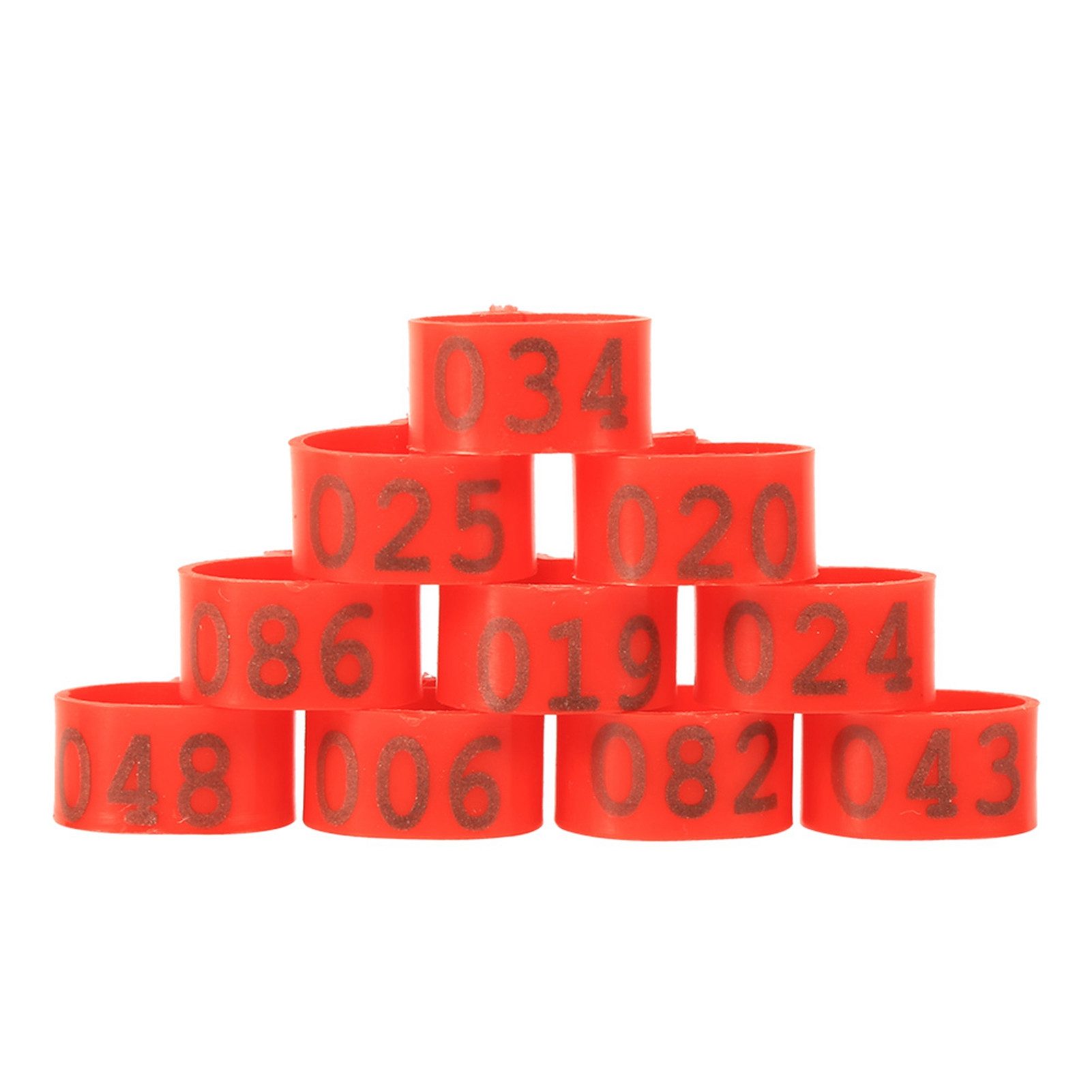 Mechright Hühnerstall Geflügel Fußringe 1,6cm 001-100 Rot 100 Stk Clip Hühner Ring, Wetterfest & stabil, Werkzeuglose Anwendung, Für Zucht & Kontrolle