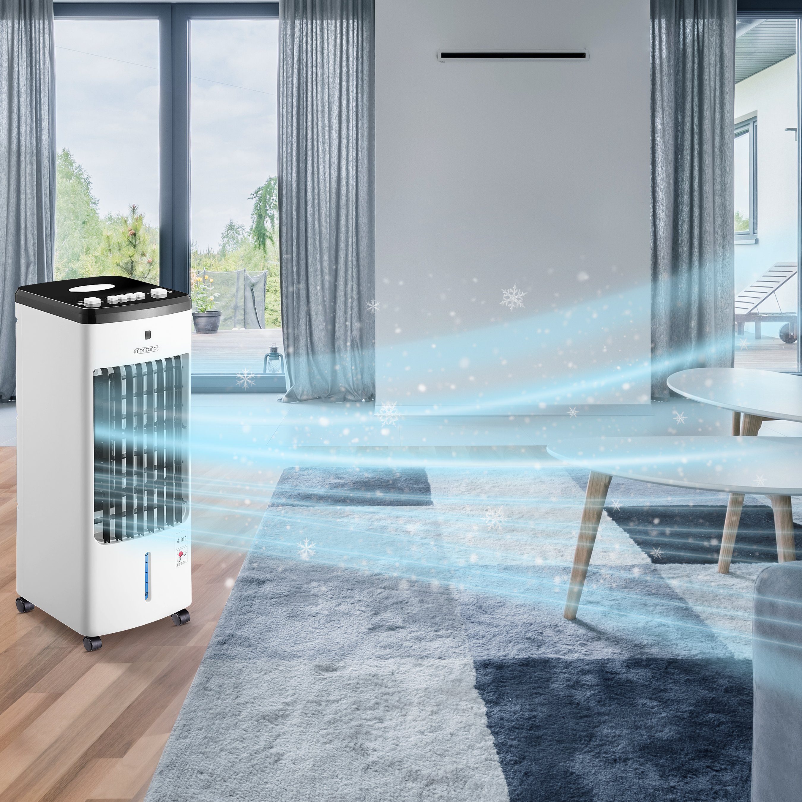 monzana Turmventilator, Luftkühler 4in1 mobil 60W günstig online kaufen