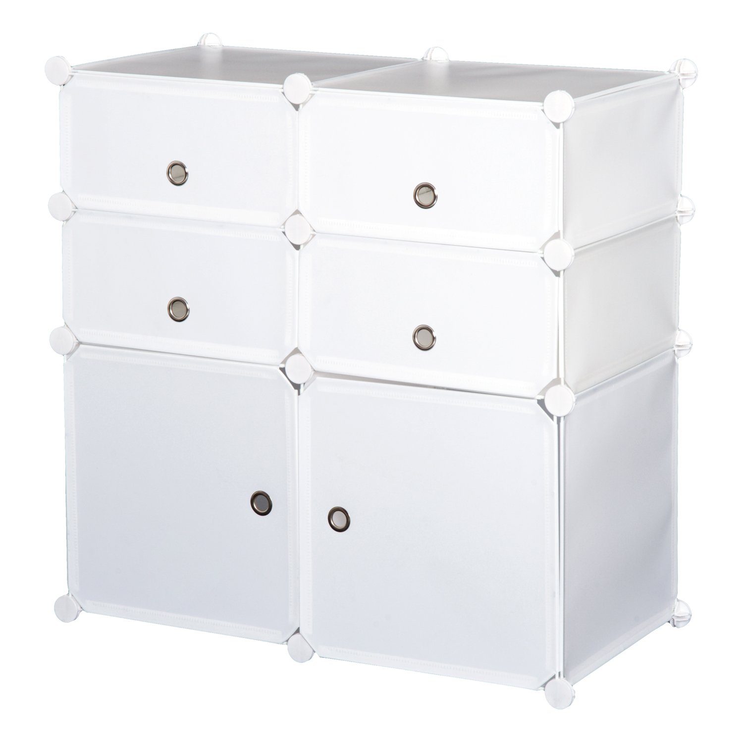 HOMCOM Kommode Regal mit Aufbewahrungsboxen