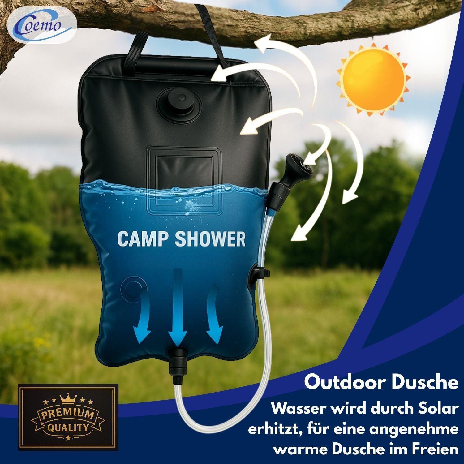 Coemo Gartendusche, Solardusche FARBE, tragbare Camping-Dusche günstig online kaufen