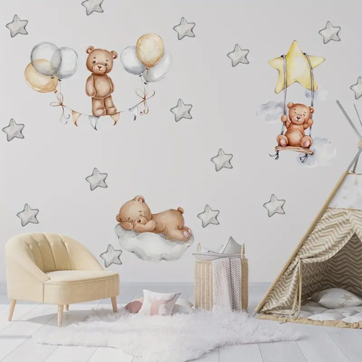 Montegoni Wandsticker 3 Baby Bären mit günstig online kaufen