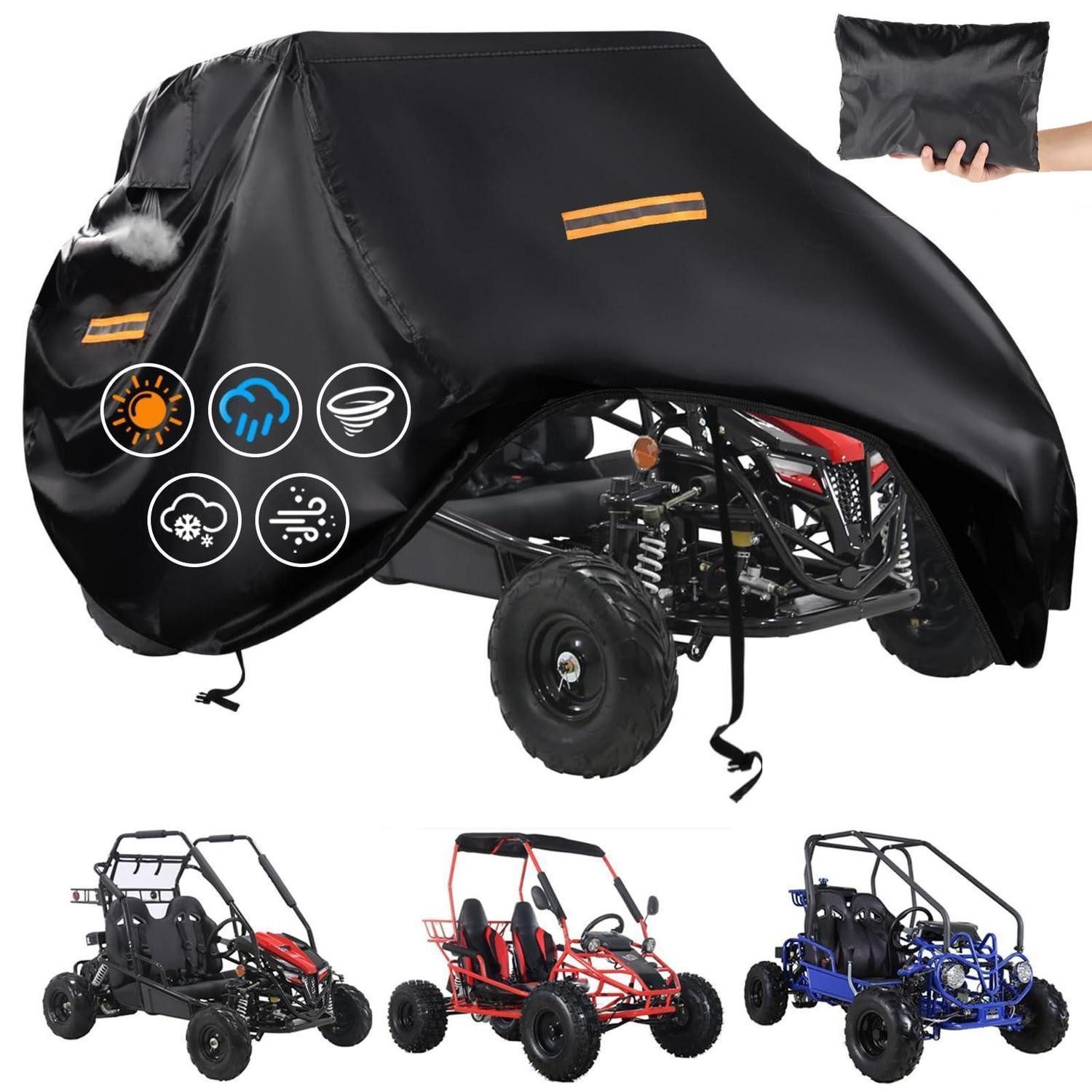 LuxusKollektion Rasentraktor-Schutzhülle Go Kart Abdeckung Wasserdicht 420D Kinder 4 170cm L x 114cm Wx 120cm H