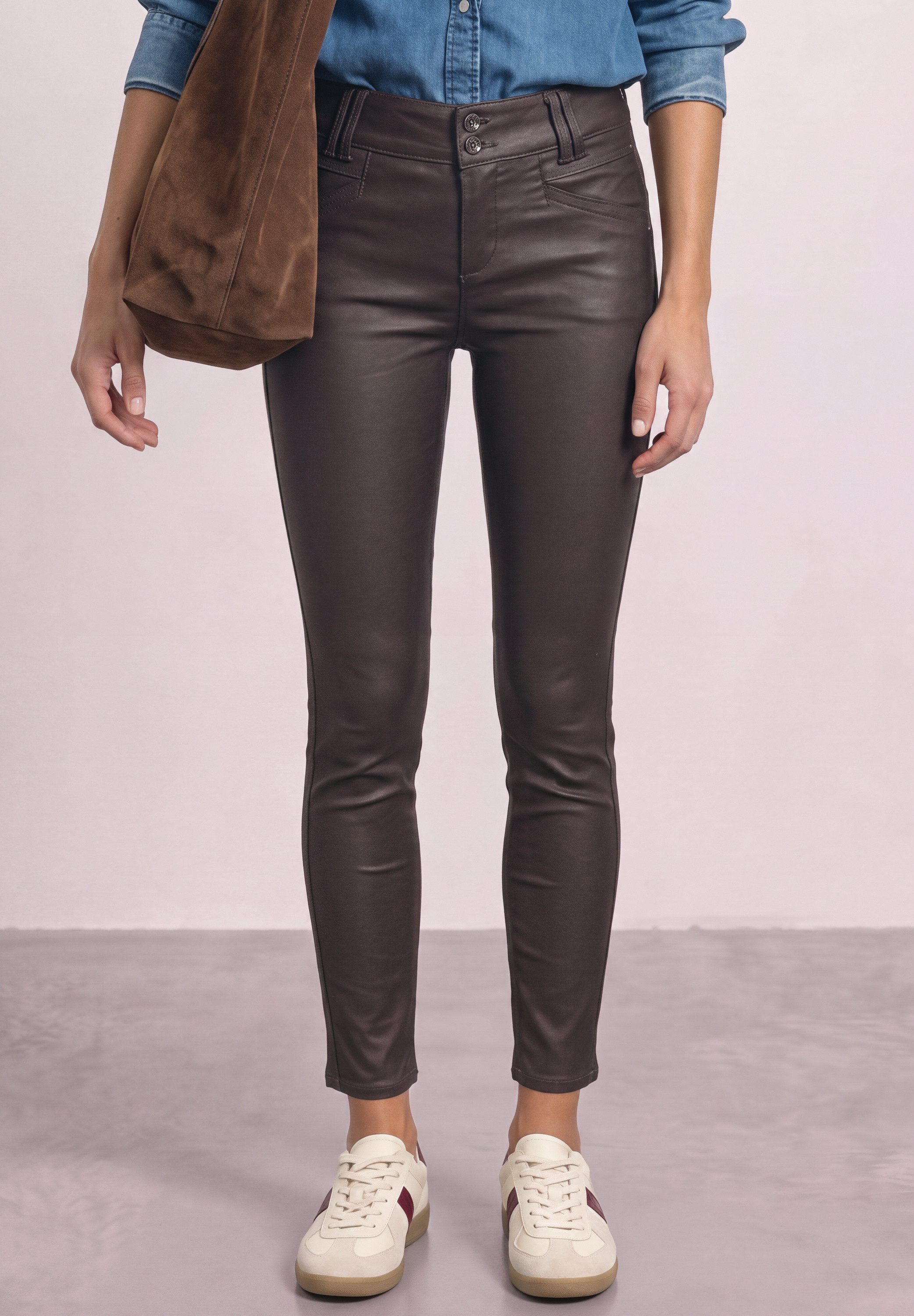 STREET ONE Stoffhose mit Coating