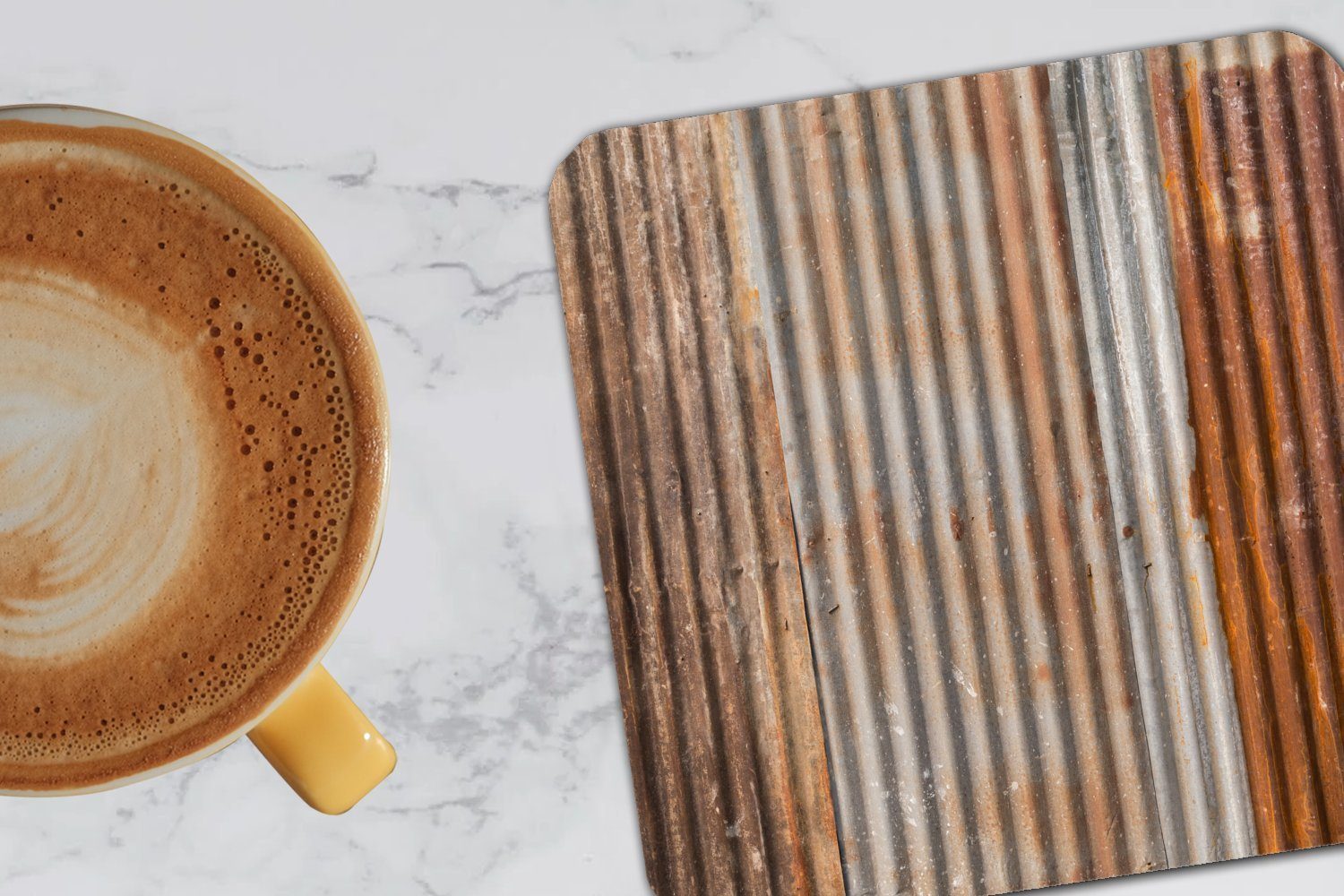 rostenden Tasse mit Wellblechen, 6-tlg., MuchoWow Glasuntersetzer für Glasuntersetzer, Korkuntersetzer, Zubehör Untersetzer, Eisenstruktur Tischuntersetzer, Gläser,