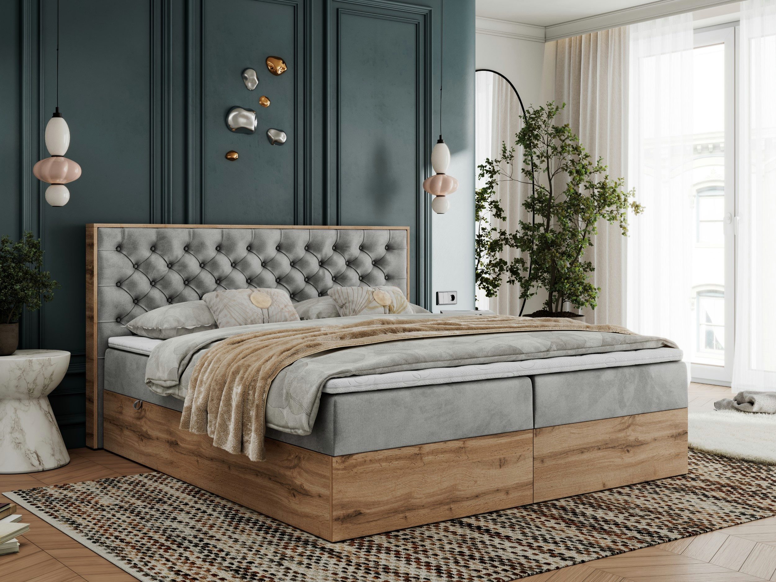 MKS MÖBEL Boxspringbett ALBERO 3 (Packung, Set, Topper T25, T30-Schaum, Sta günstig online kaufen