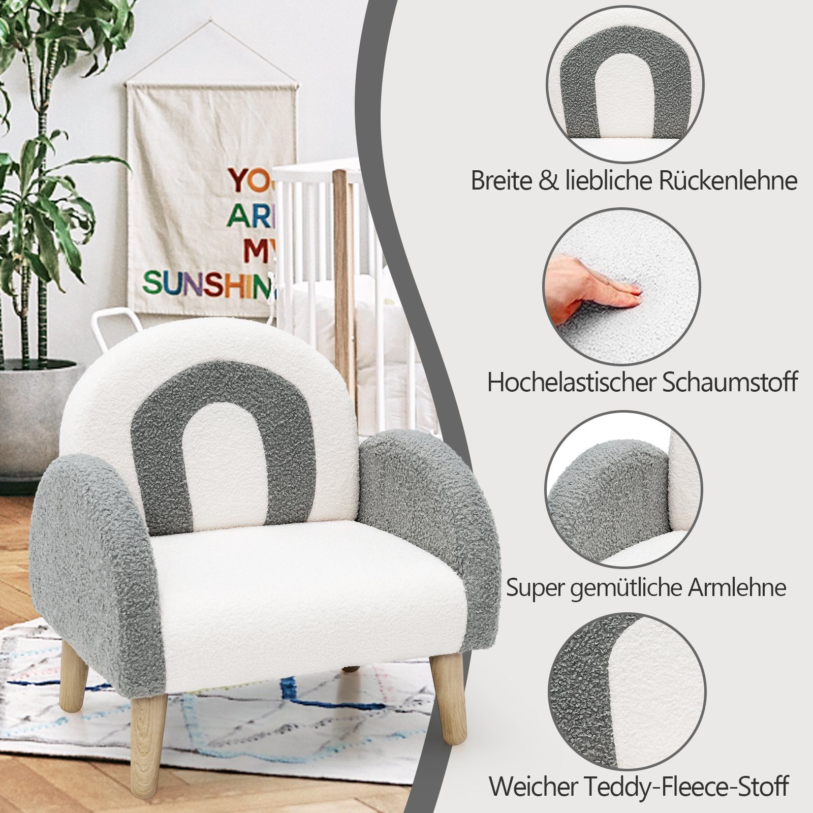 COSTWAY Kindersessel Kindersofa, bis 50kg günstig online kaufen
