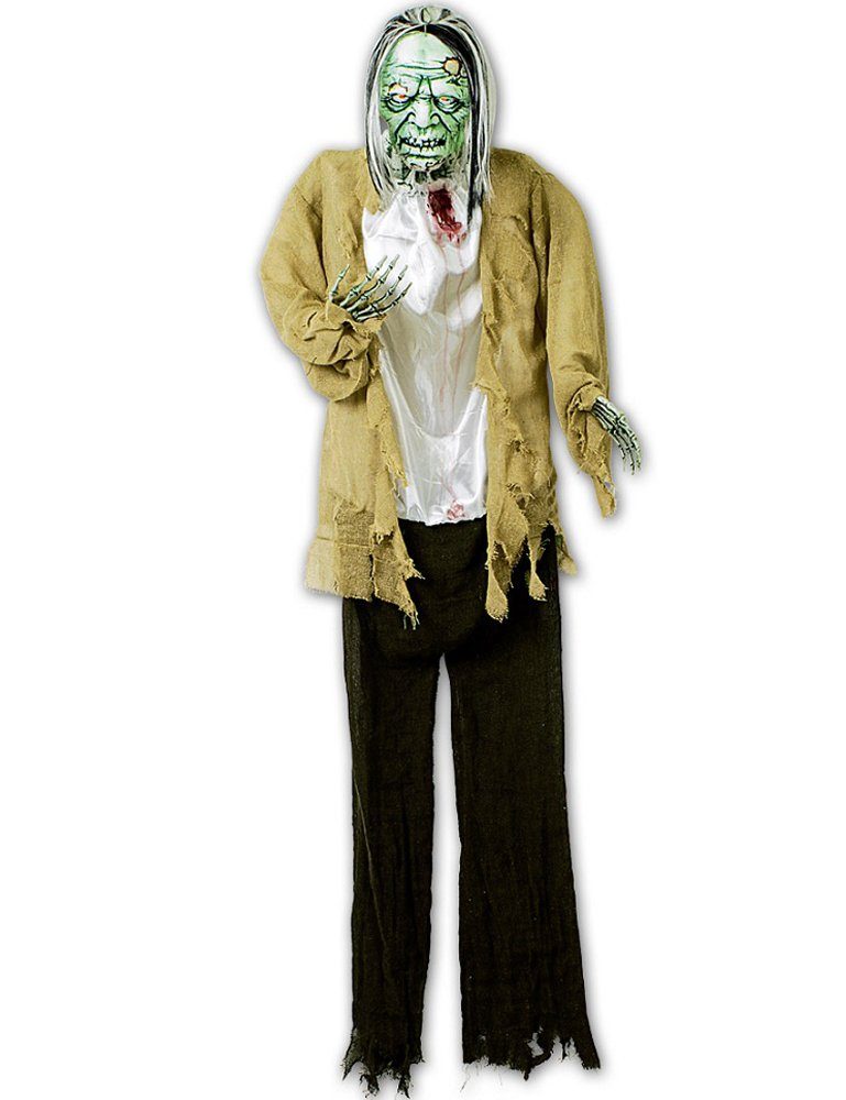 Party mit Frankenstein - leuchtenden Augen Animiert Das Kostümland Dekofigur Halloween Hängefigur Dekoration 140x75cm,