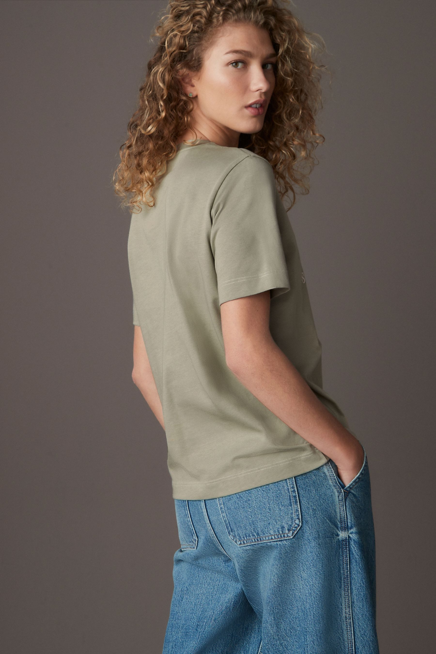 Next T-Shirt Schweres T-Shirt mit Provence-Grafik günstig online kaufen