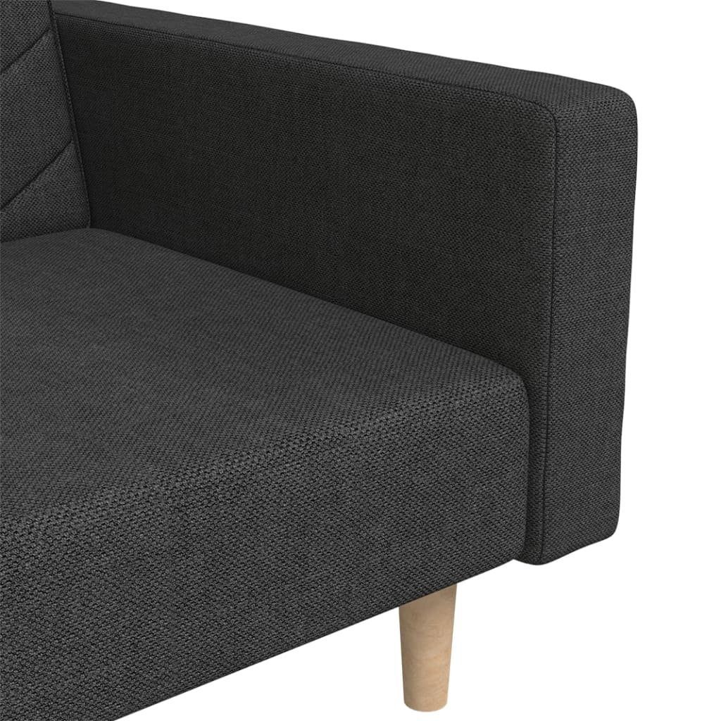 furnicato Schlafsofa 2-Sitzer mit 2 Schwarz Kissen Stoff