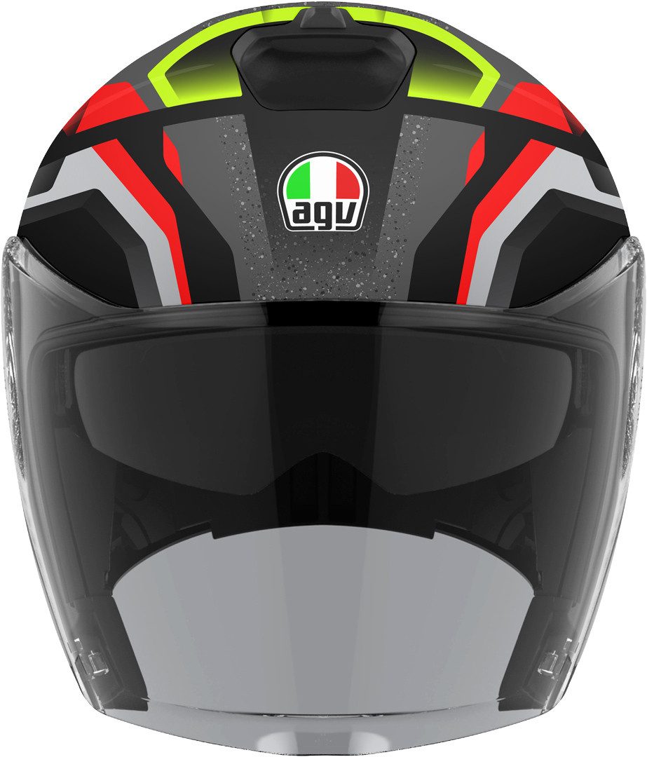 AGV Motorradhelm Irides Zurigo Jethelm, vorbereitet für Kommunikationssystem,integriertes Sonnenvisier