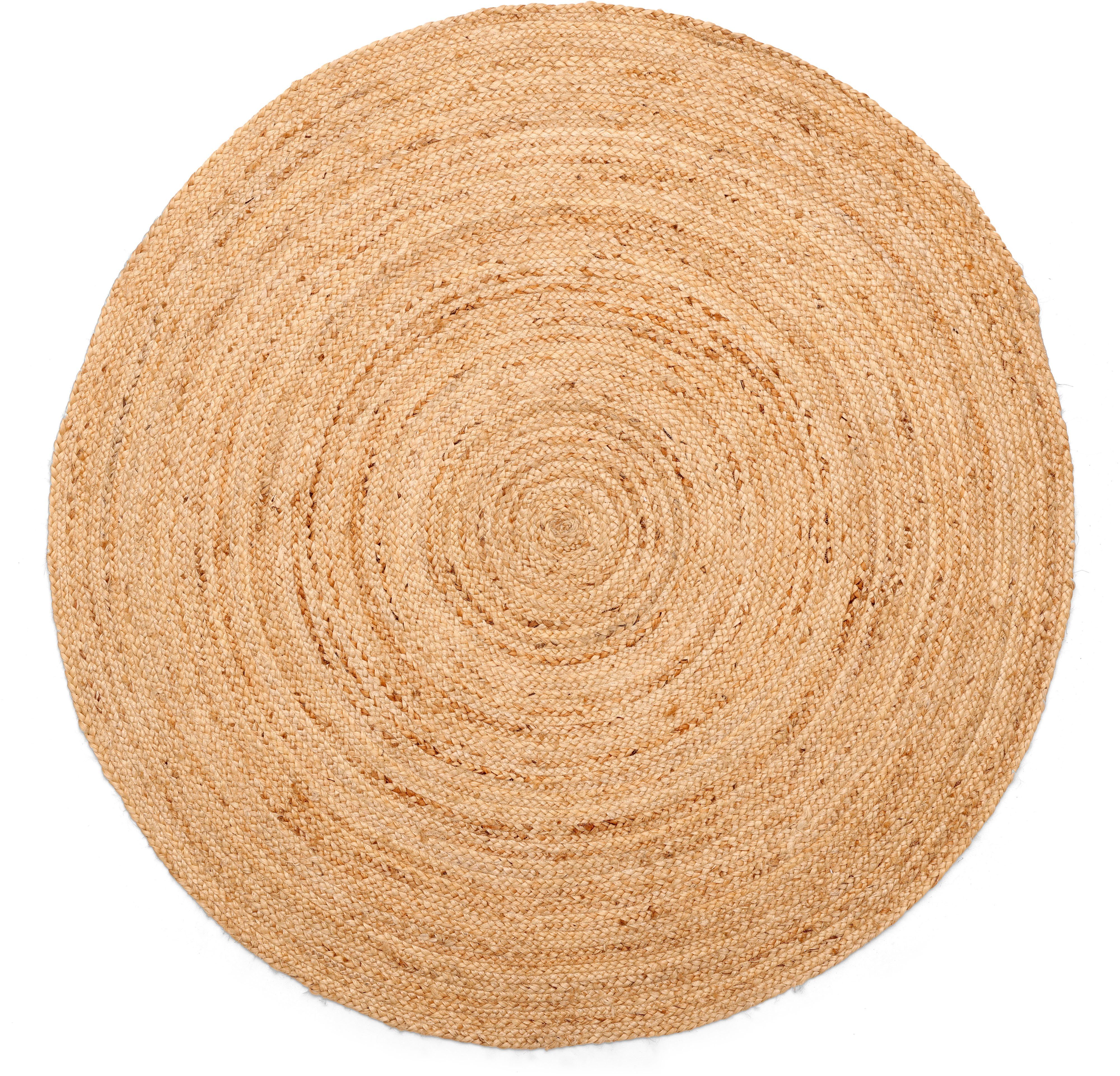 OTTO home Teppich Bjarka, rund, Höhe: 10 mm, meliert, 100% Jute, handgewebt günstig online kaufen