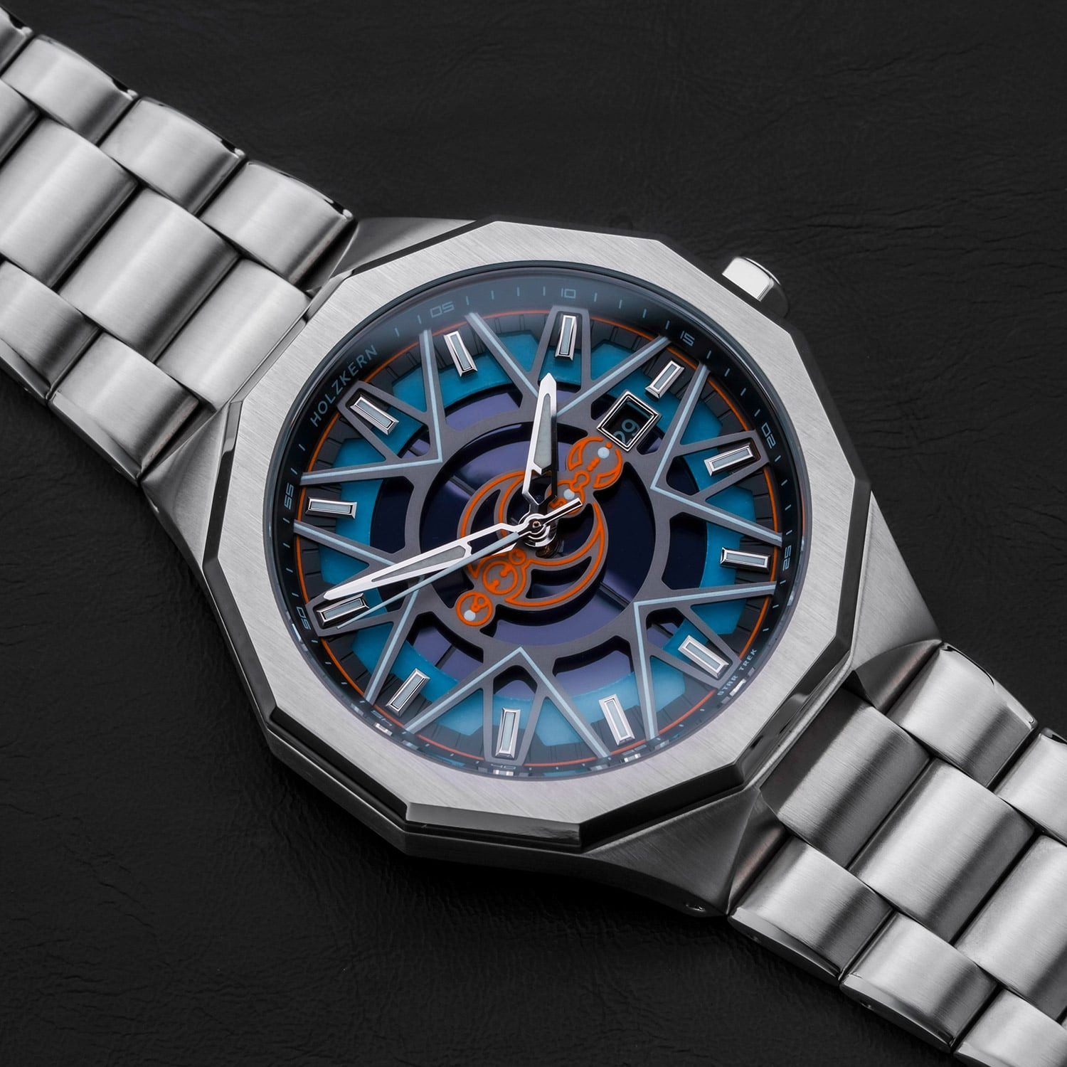Holzkern Solaruhr 9010631023676, für Herren Star Trek™ Andorian Marmor/Blau