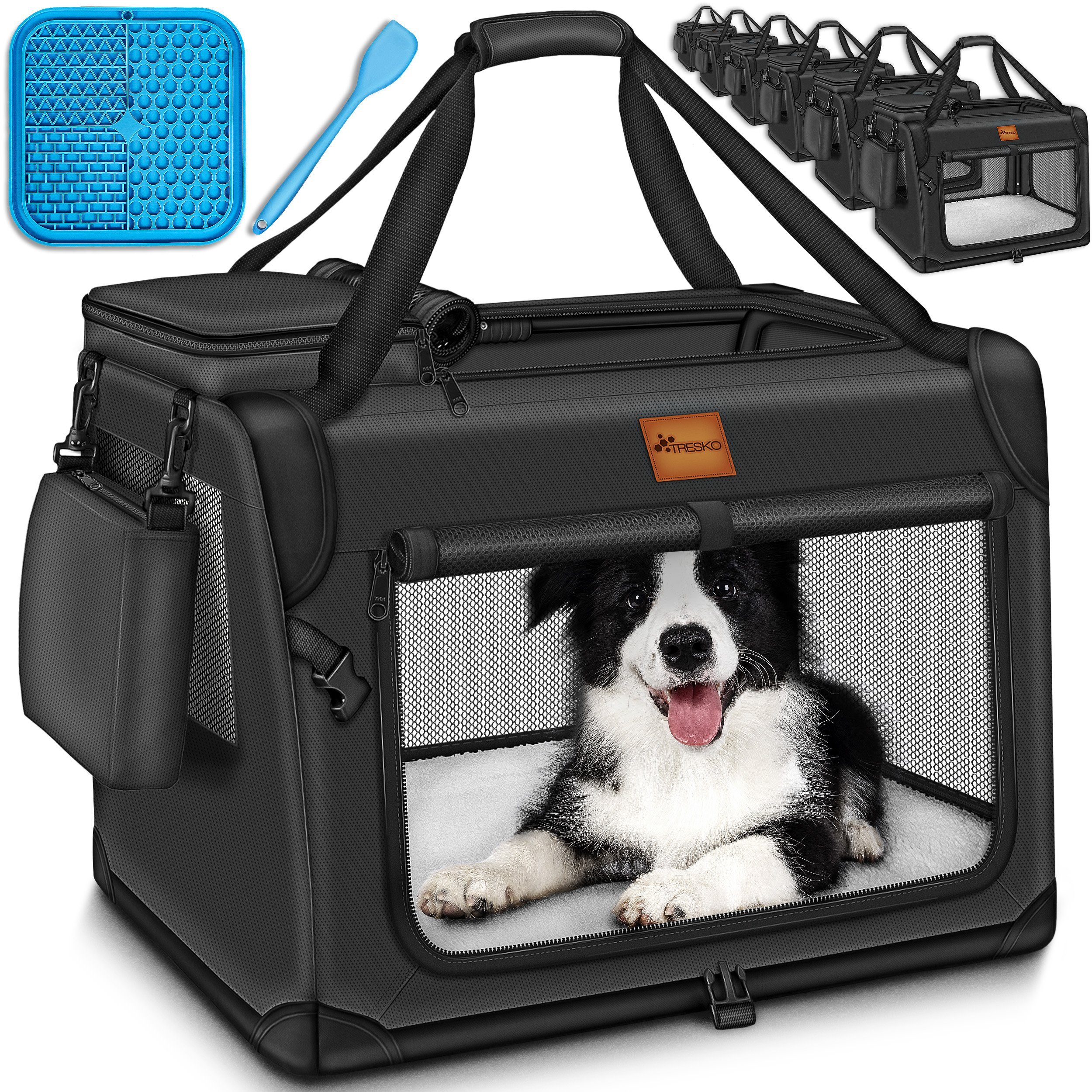 Hunde-Transportbox Hundebox faltbar inkl. Leckmatte und Spatel