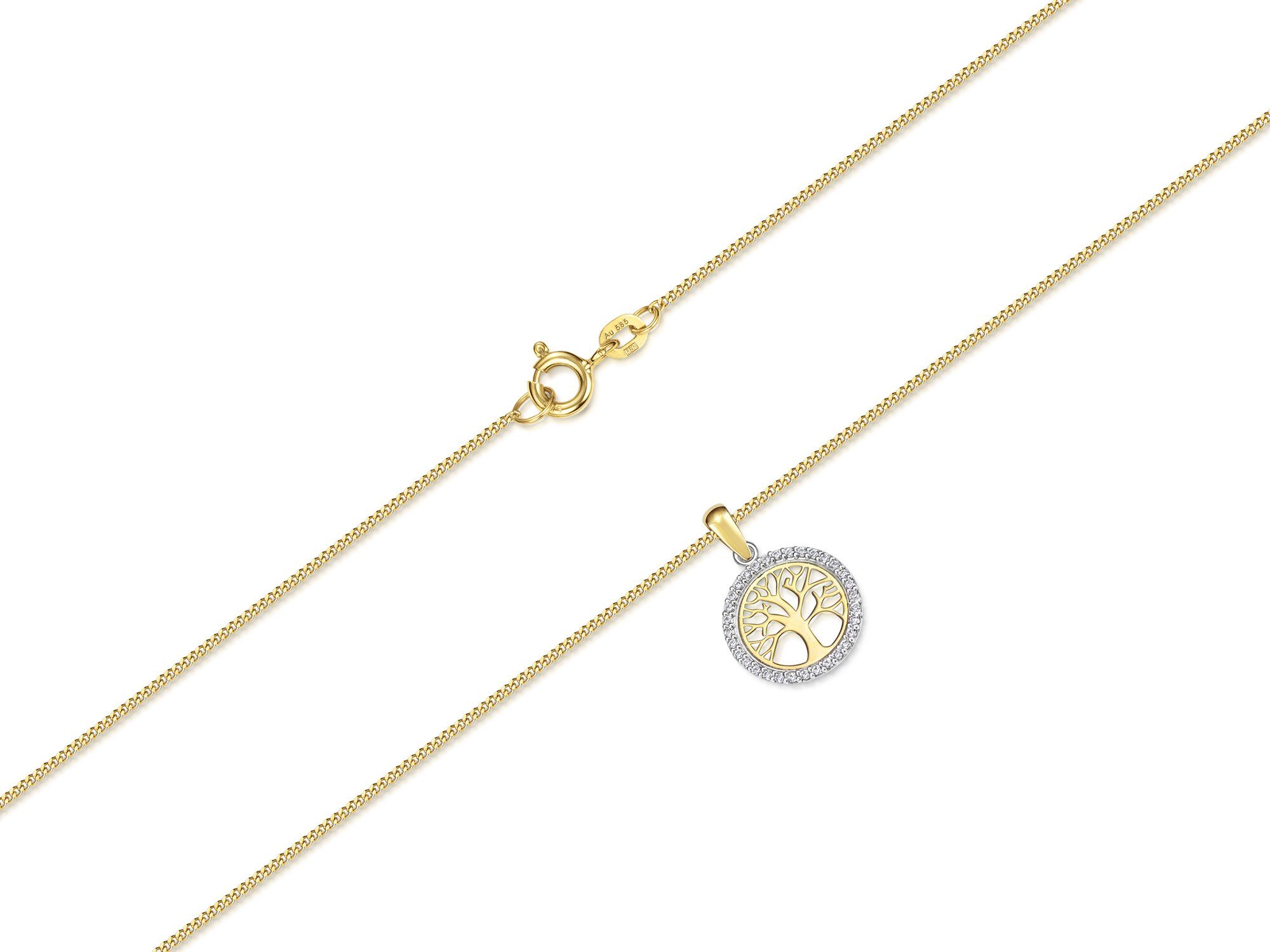 2. Bild von Silberkettenstore Goldkette Panzerkette 1mm mit Lebensbaum - echt 585 Gold, wählbar von 38-60cm