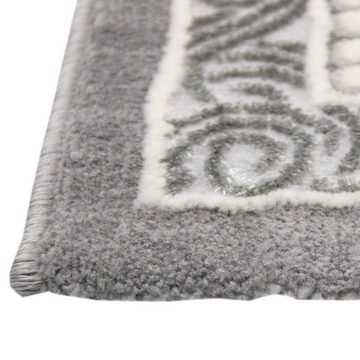 Teppich Orient Teppich mit klassischen Farben verziert in beige grau, Carpetia, rechteckig, Höhe: 12 mm, Fußbodenheizungs-geeignet, Hautsympathisch, Seitlich gekettelt