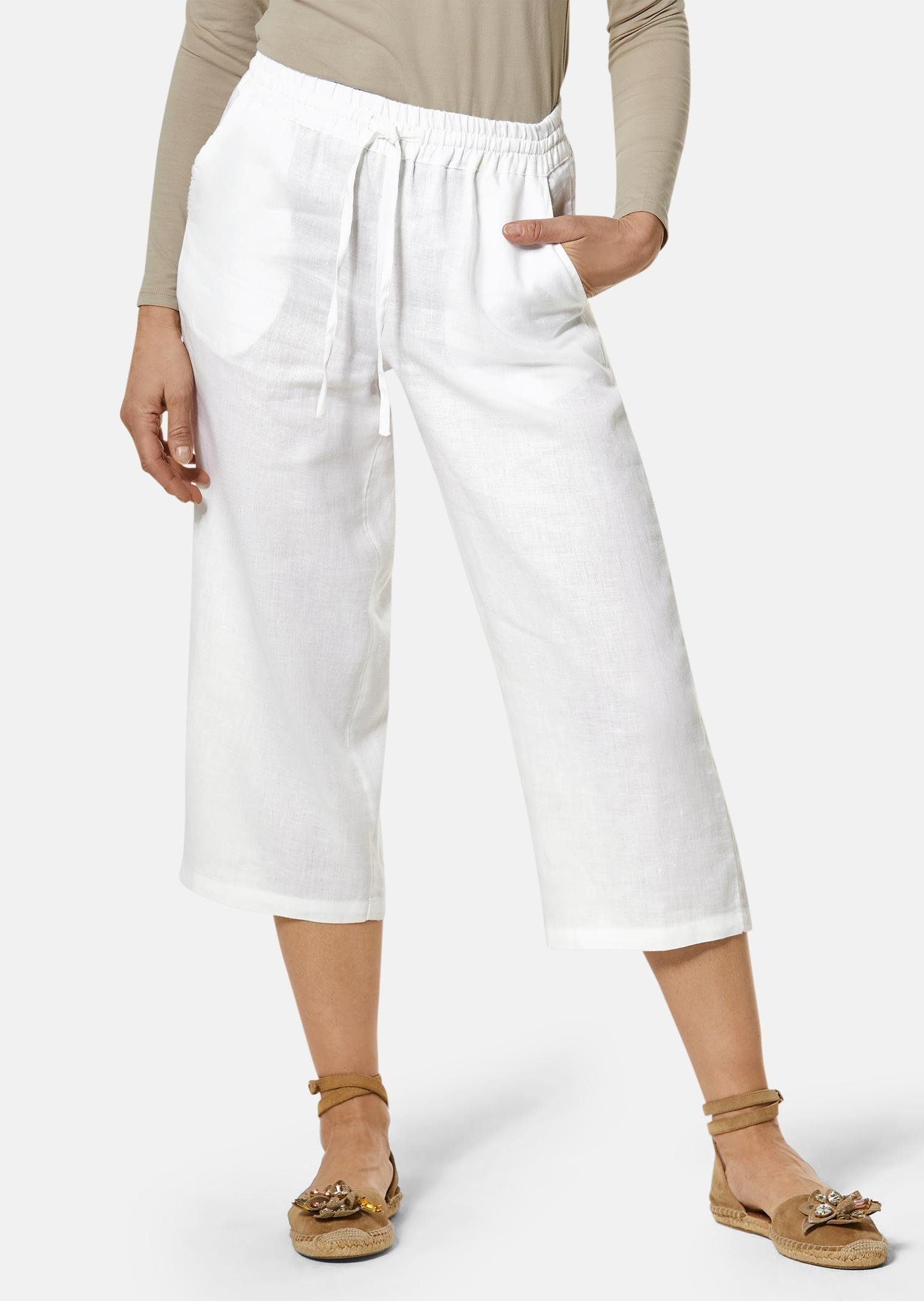 GOLDNER Stoffhose Sommerhose mit Rundumschlupfbund Schlupfhose mit Bindeband, weitem Bein und 7/8-Länge