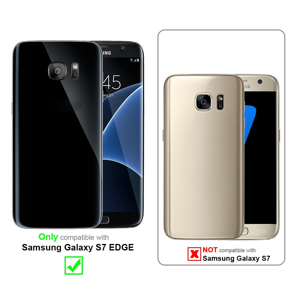 Cadorabo Handyhülle für Samsung Galaxy S7 EDGE Hülle Samsung Galaxy S7 EDGE, Hülle Schutzhülle mit Standfunktion, Magnetverschluss und Kartenfach