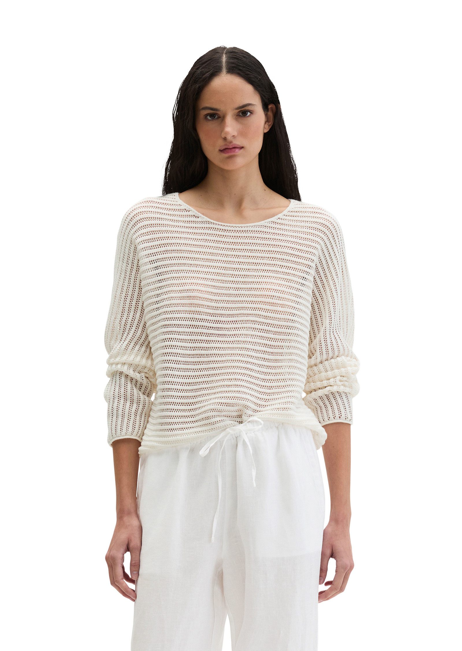 Marc O'Polo Strickpullover aus Bio-Baumwolle-Leinen-Mix