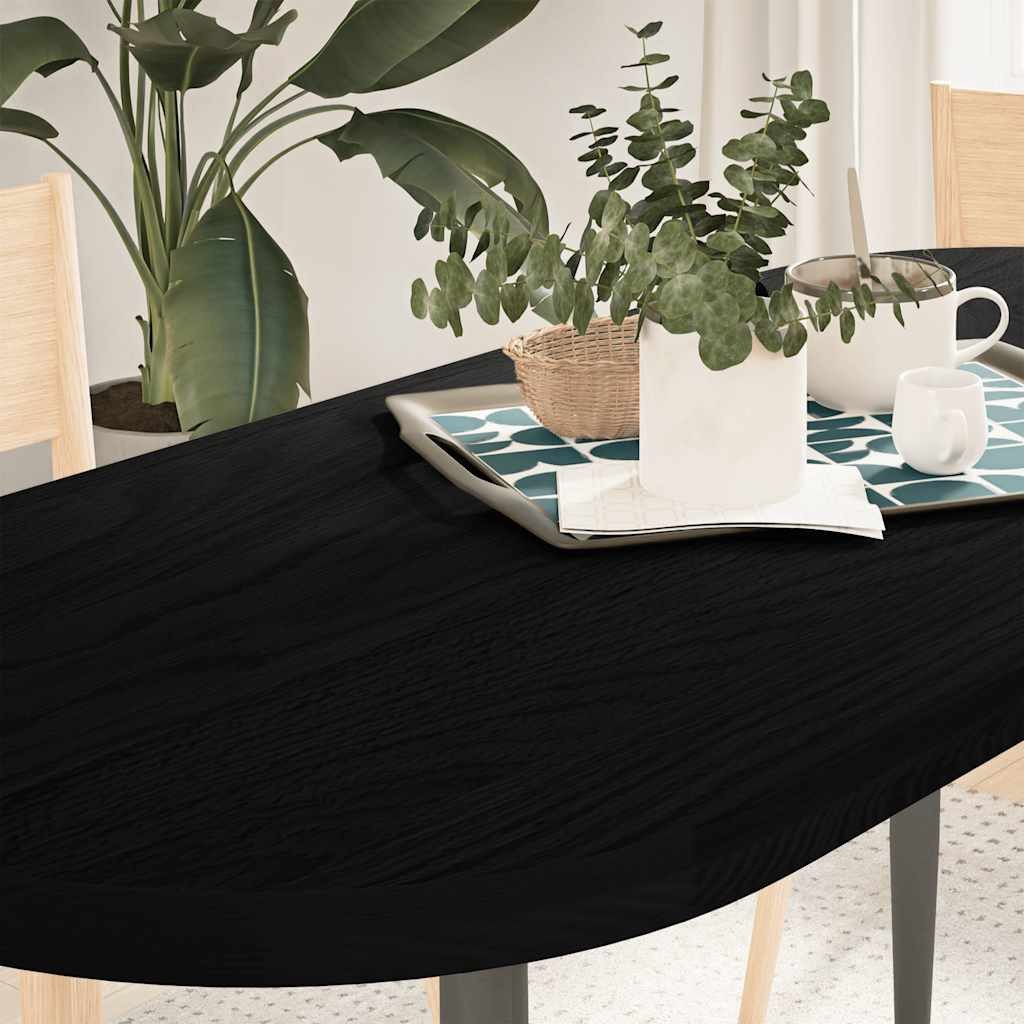 vidaXL Tischplatte Tischplatte Dunkelbraun 140x60x4 cm Massivholz Eiche Oval (1 St)