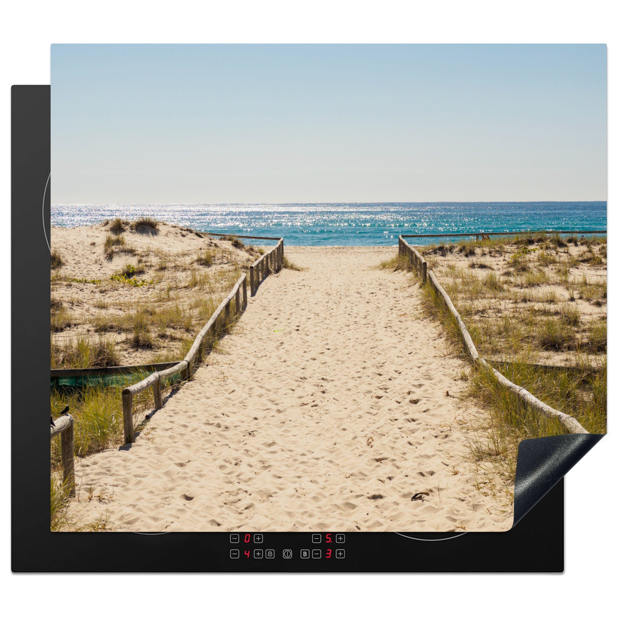 MuchoWow Herdblende-/Abdeckplatte Meer - Sand - Australien, Vinyl, (1 tlg), 59x52 cm, Ceranfeldabdeckung für die küche, Induktionsmatte