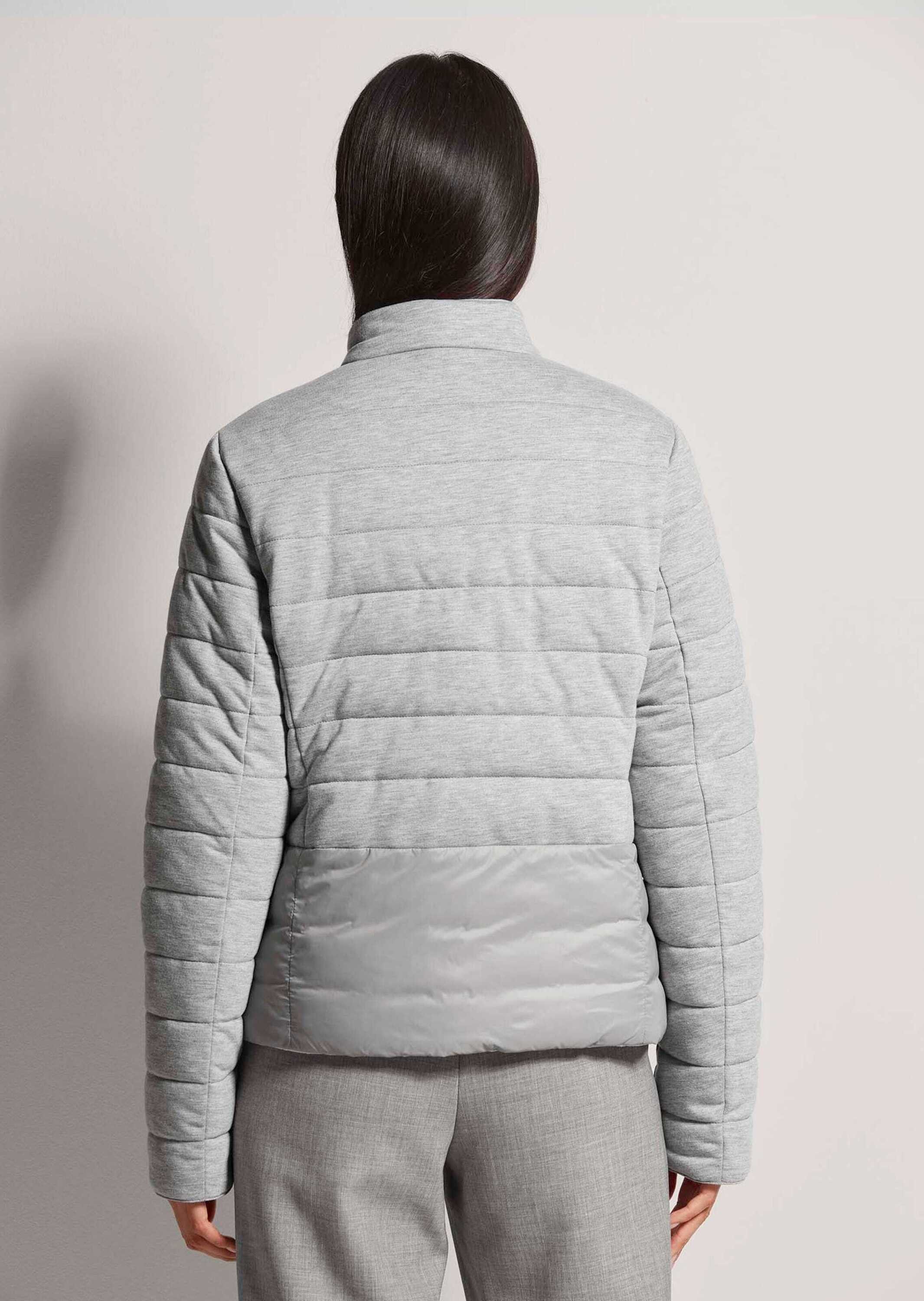 MADELEINE Steppjacke Feminine Wendesteppjacke, Material-Mix Gestreiftes Design, Stehbundkragen und praktischer Zipper