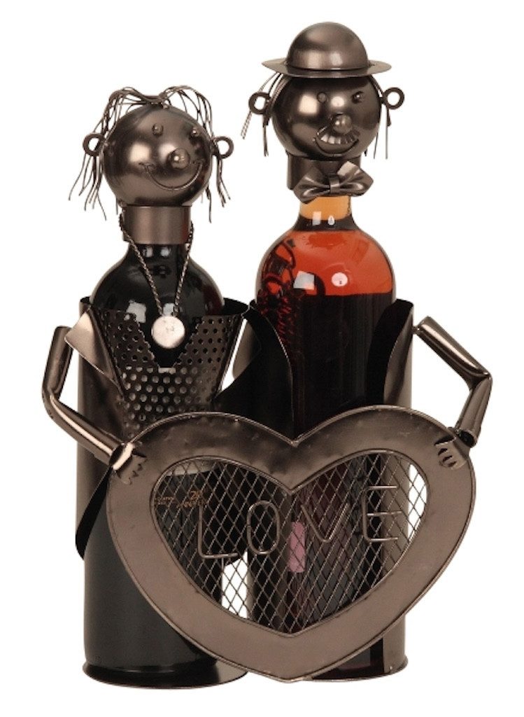 Weinflaschenhalter Handgefertigter Metall Weinflaschenhalter Liebespaar Love