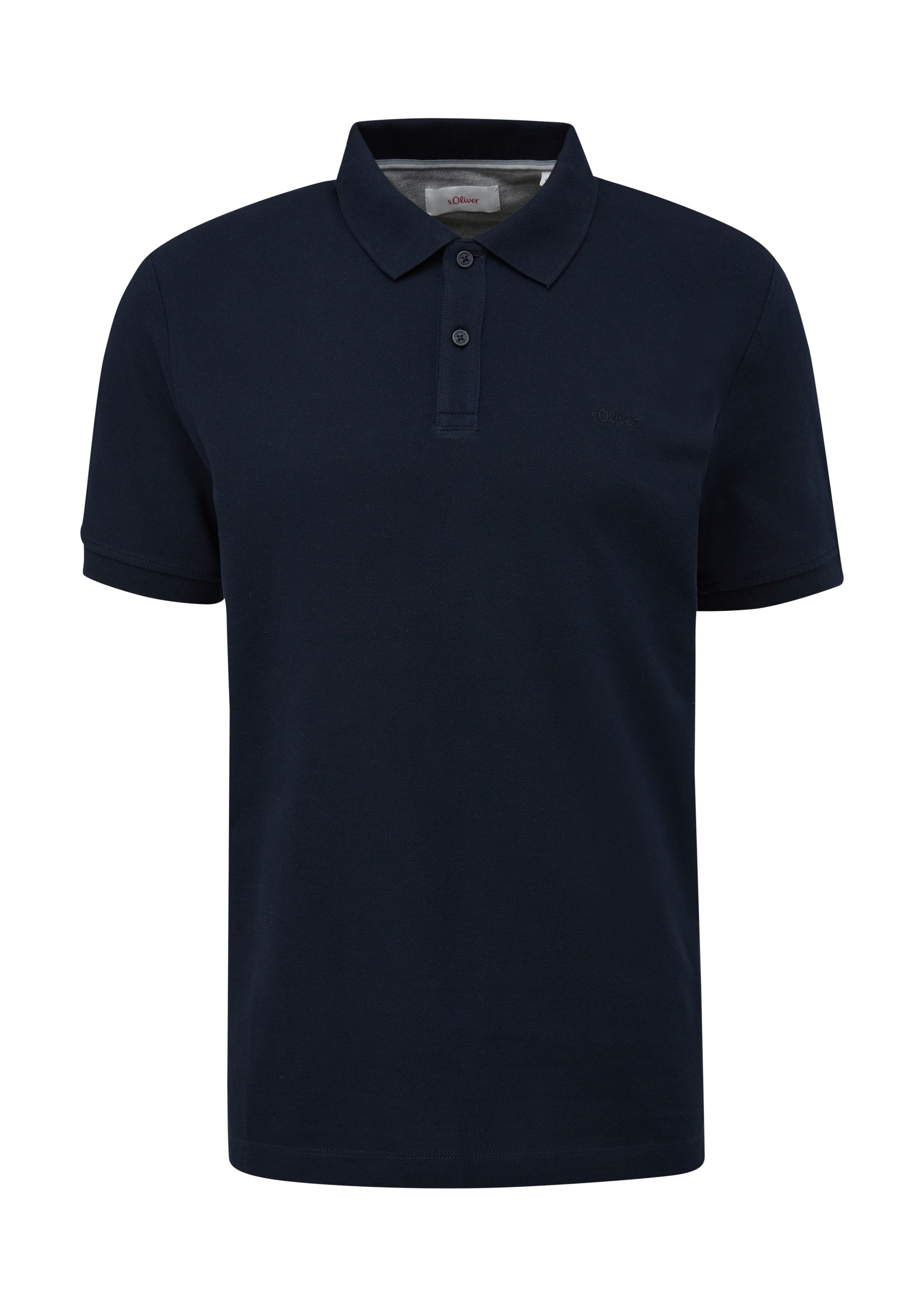 s.Oliver Kurzarmshirt Poloshirt aus Baumwollpiqué Logo günstig online kaufen