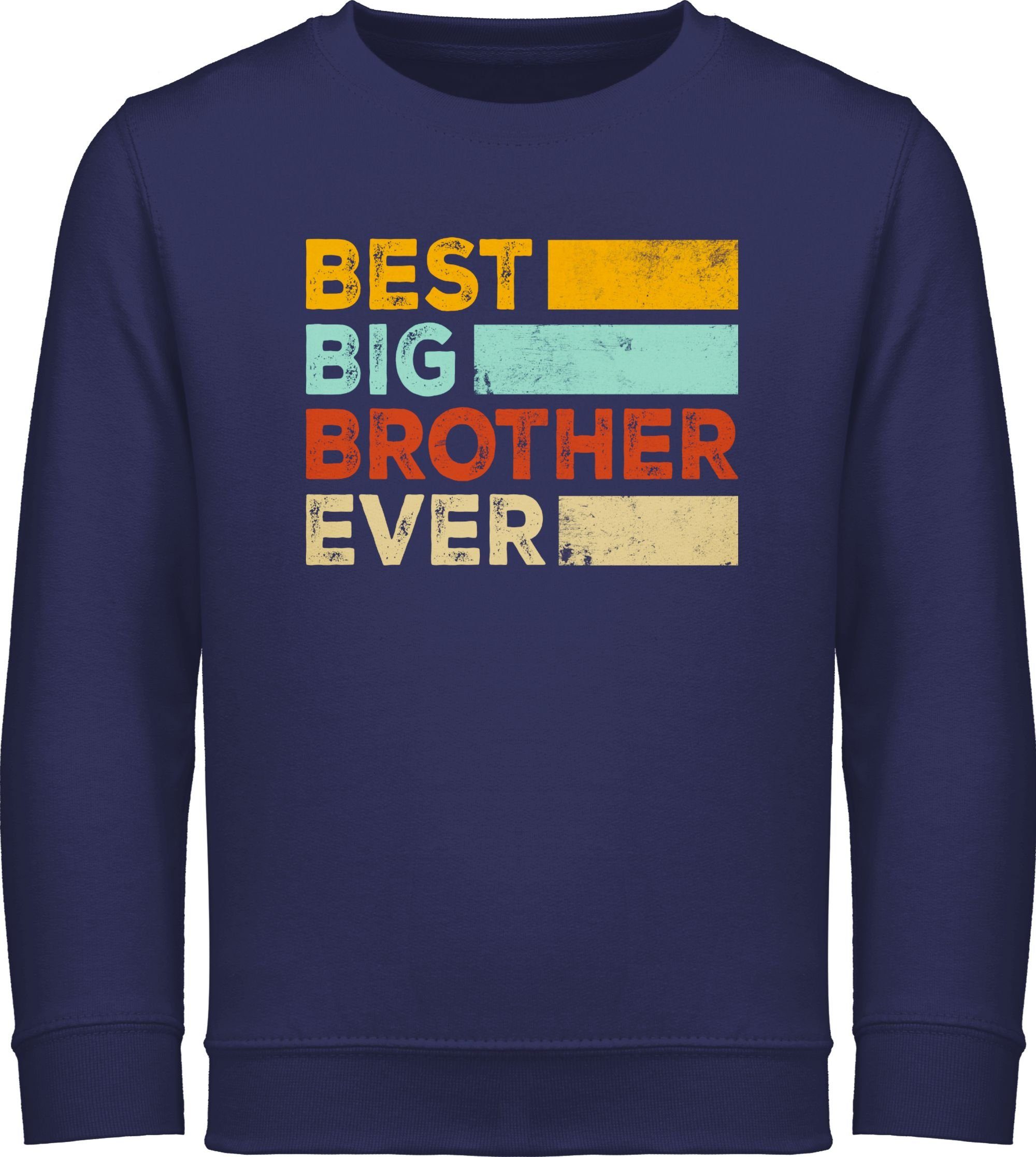 großer Geschenk Großer Zeiten Sweatshirt Bruder aller Navy Big Best 1 Shirtracer Bruder Blau Ever Bester Brother