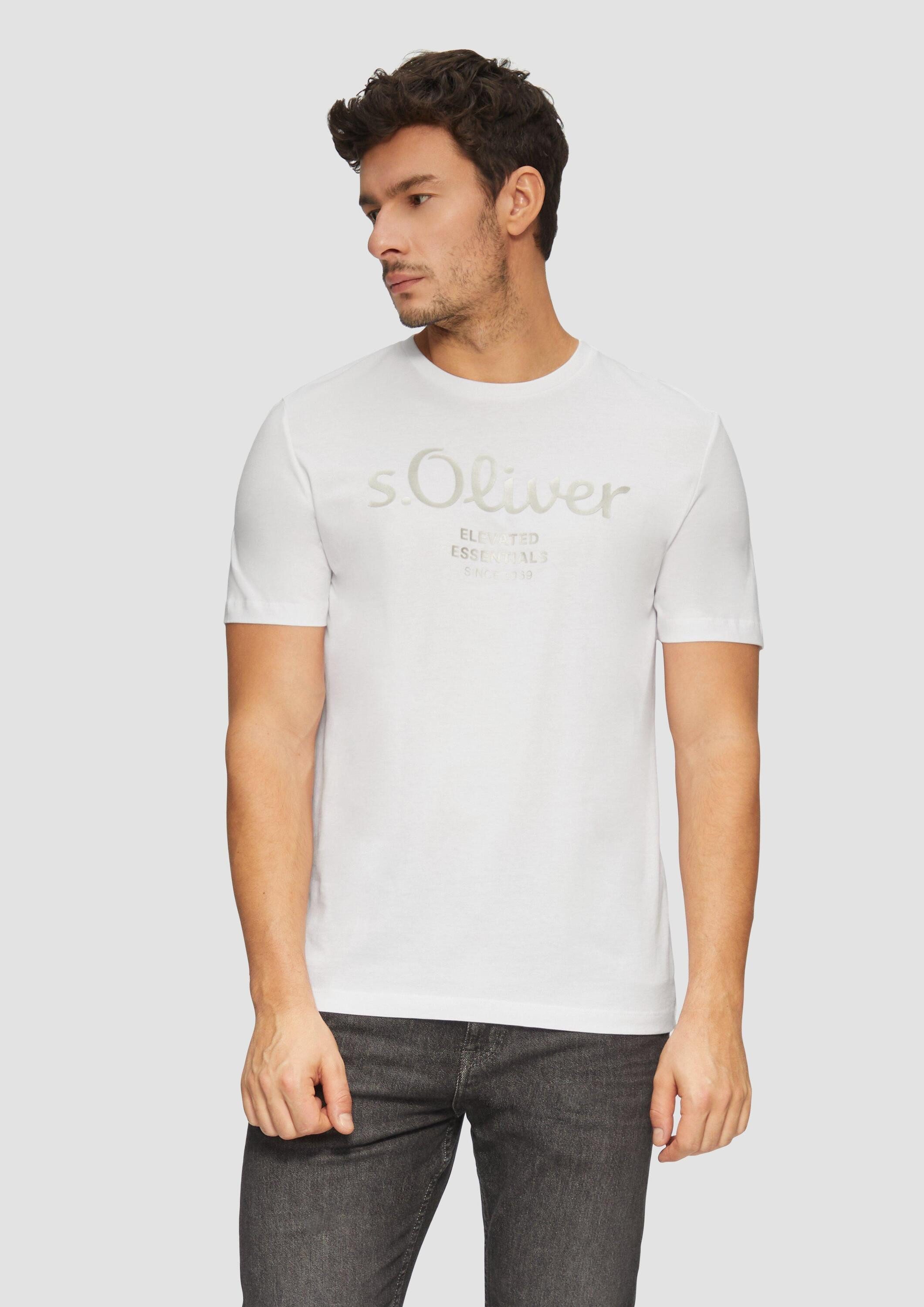 s.Oliver Kurzarmshirt T-Shirt T-Shirt mit Logo-Print