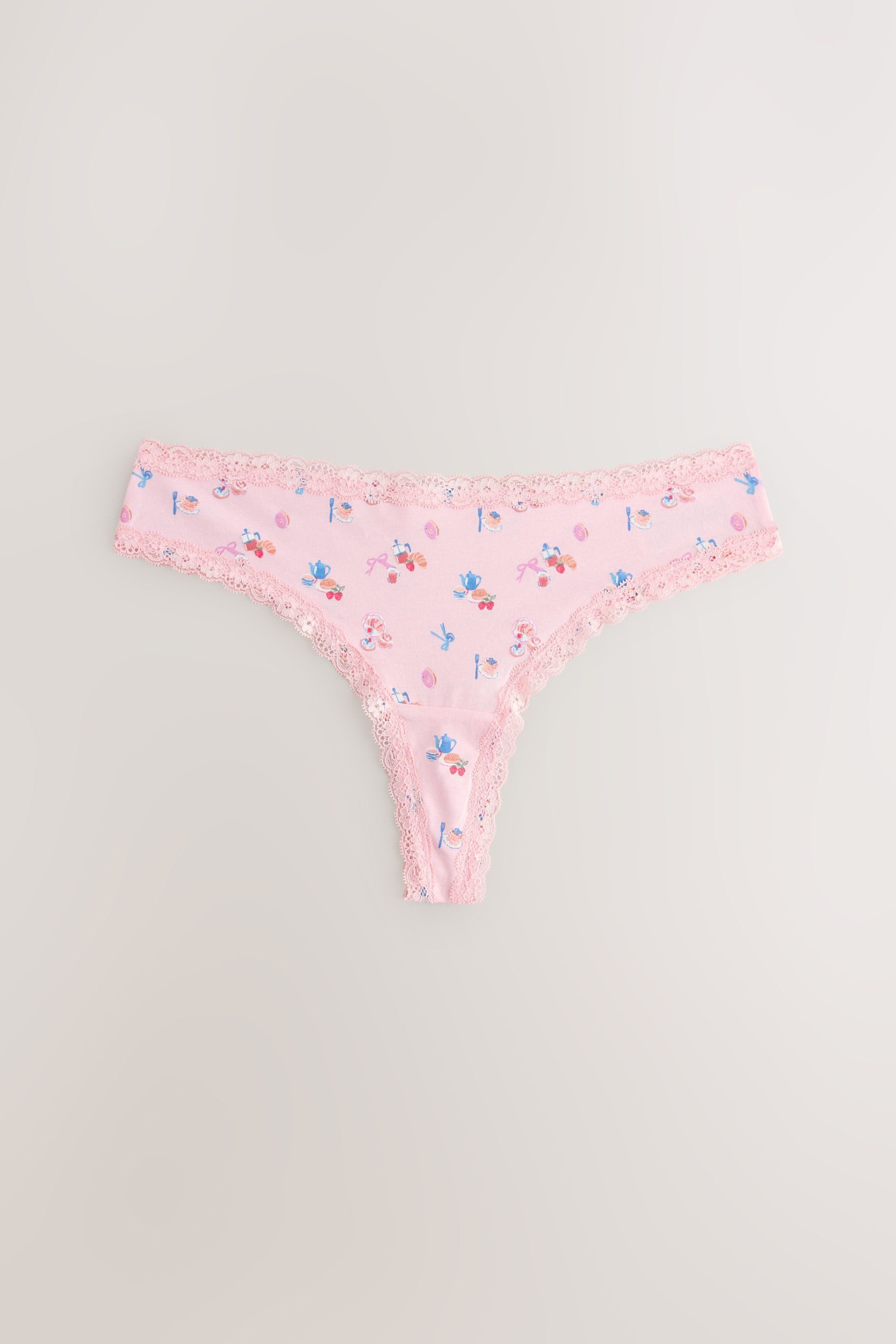 Next Tanga 7er-Pack Baumwollslips mit Spitze, Tanga (7-St)