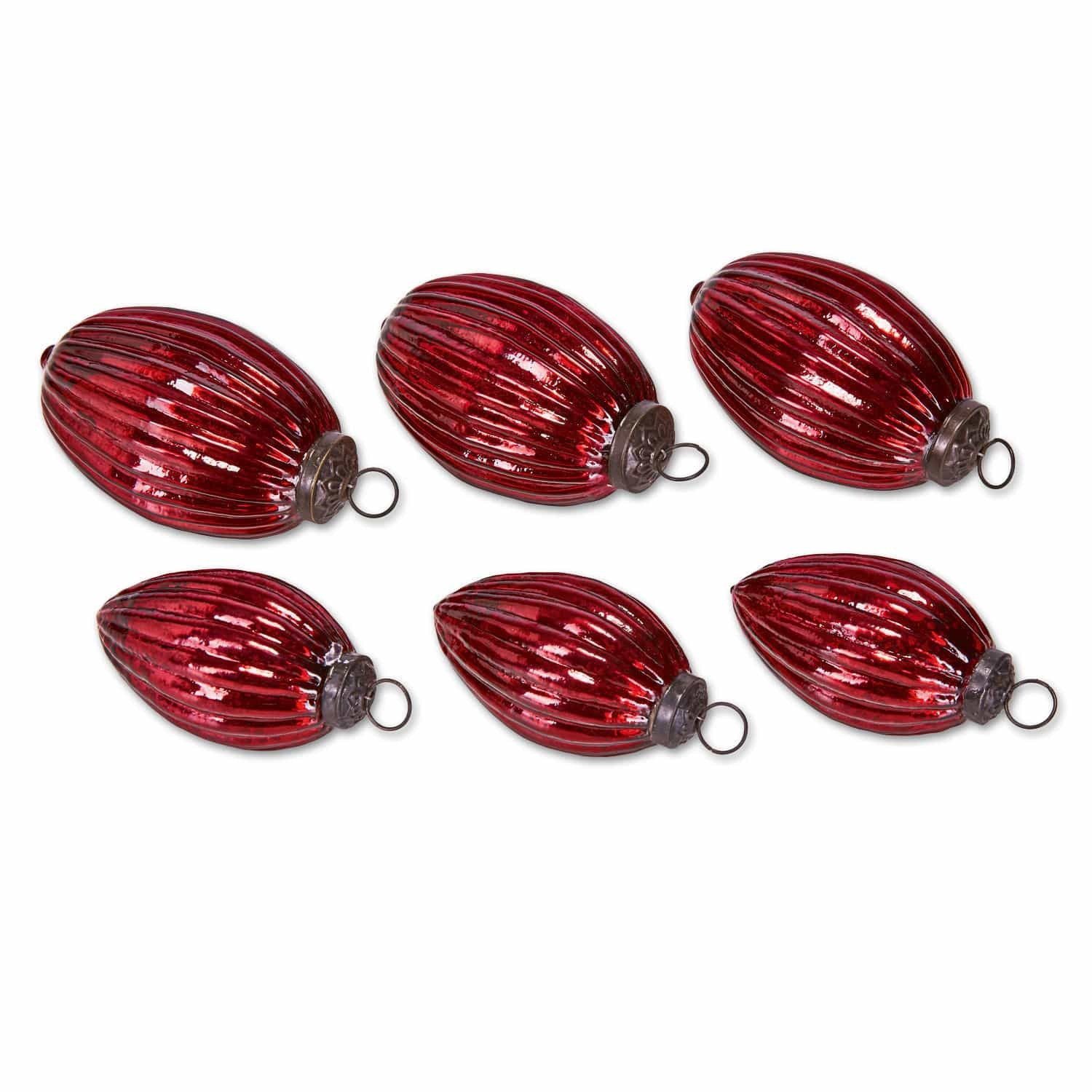 Mirabeau Christbaumschmuck Weihnachtsschmuck 6er Set Blavet antikrot, Weihnachtsdekoration