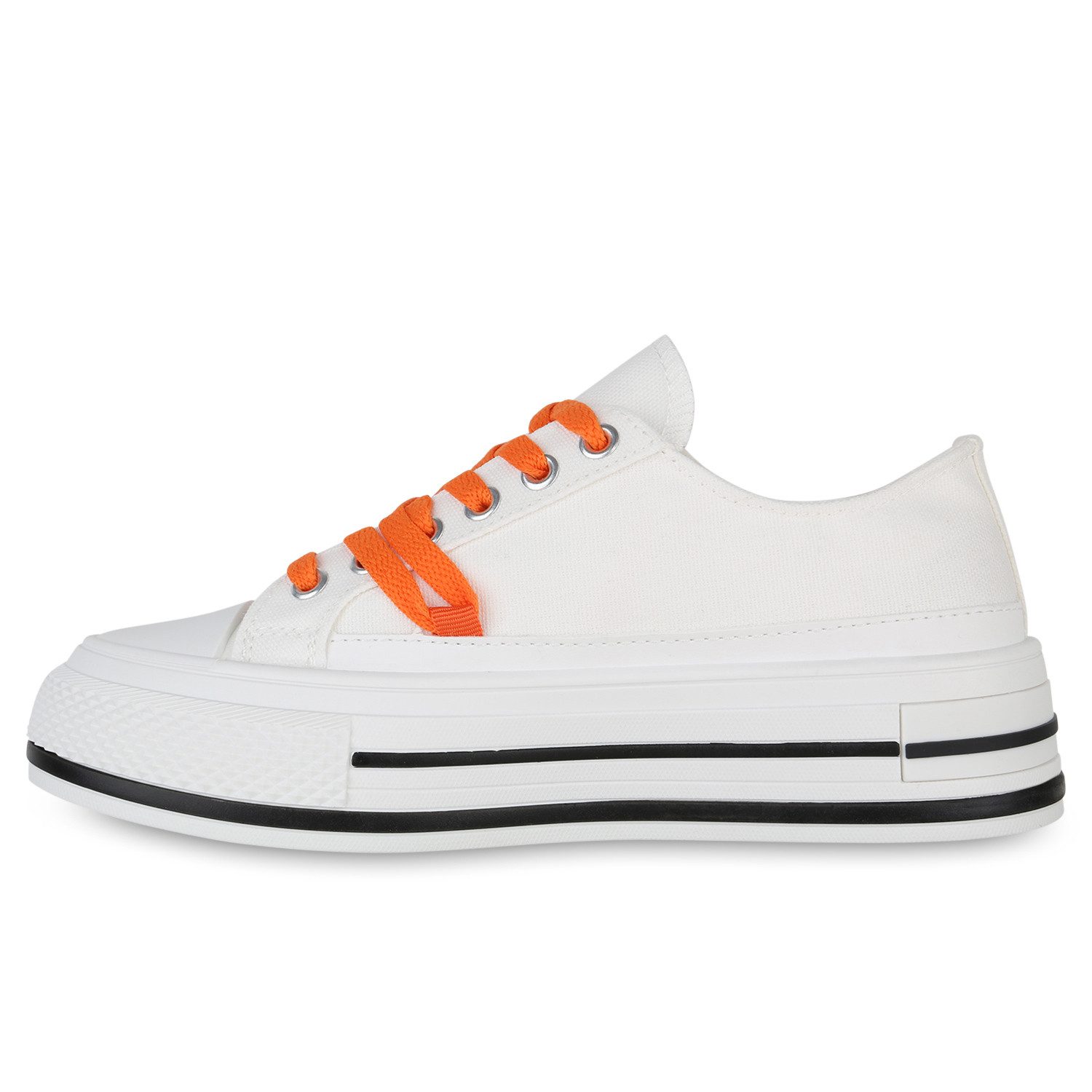 VAN HILL 840989 Sneaker Damen Sneaker Low Schnürer Prints Wedges Stoff günstig online kaufen