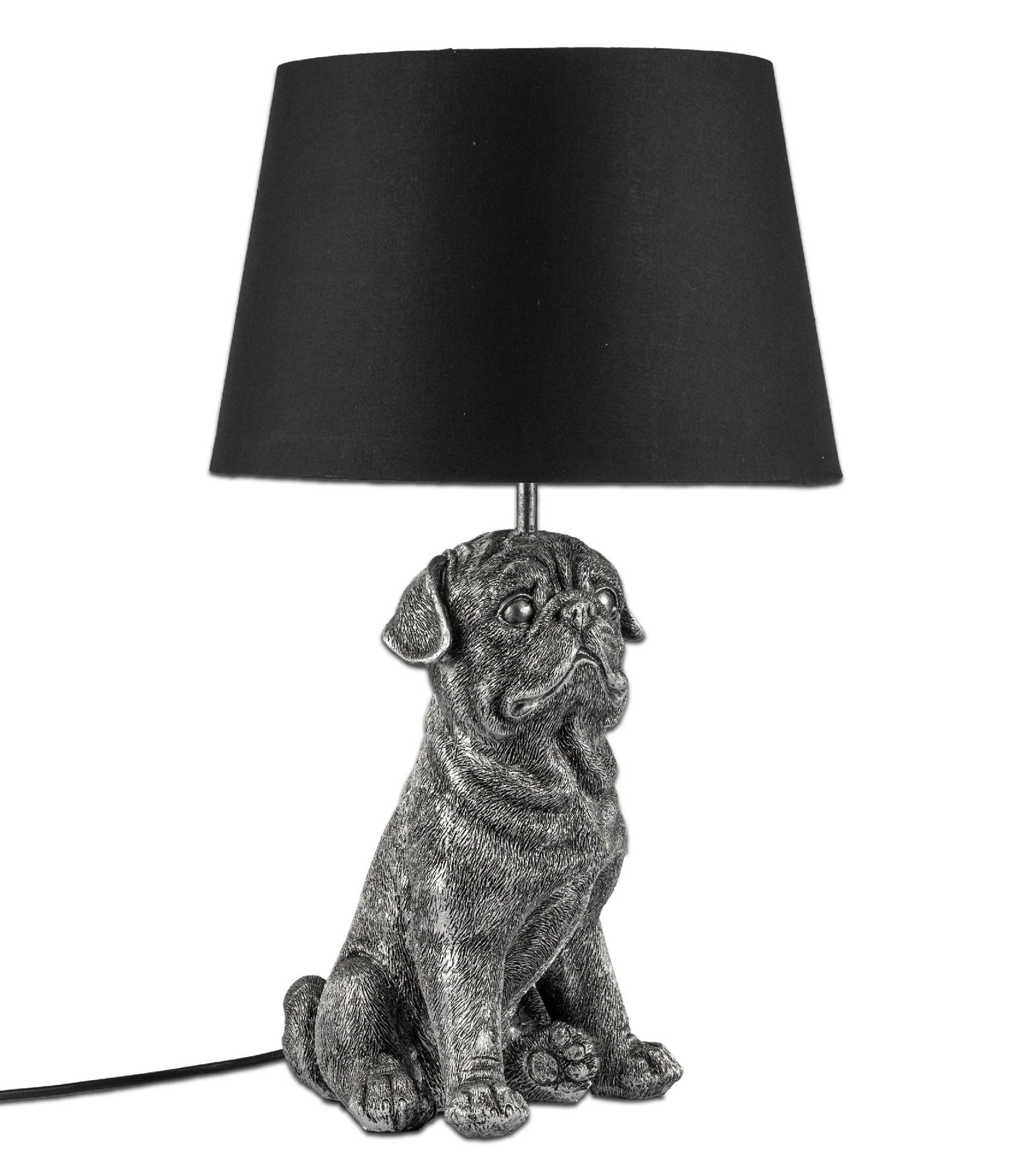formano Nachttischlampe Tierlampen, Farbe: Silber, Motiv: Hund
