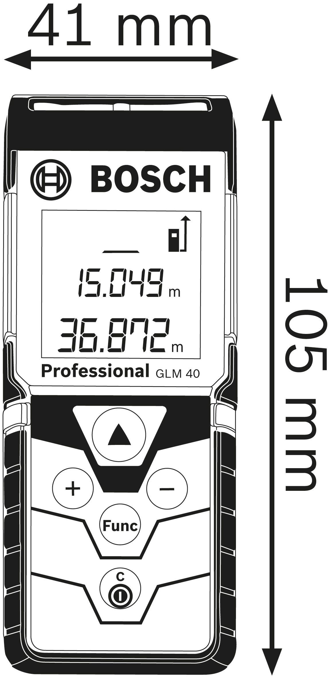 Bosch Professional Lasermessgerät GLM 40 IP54 Staub- Spritzwasserschutz Professional, und