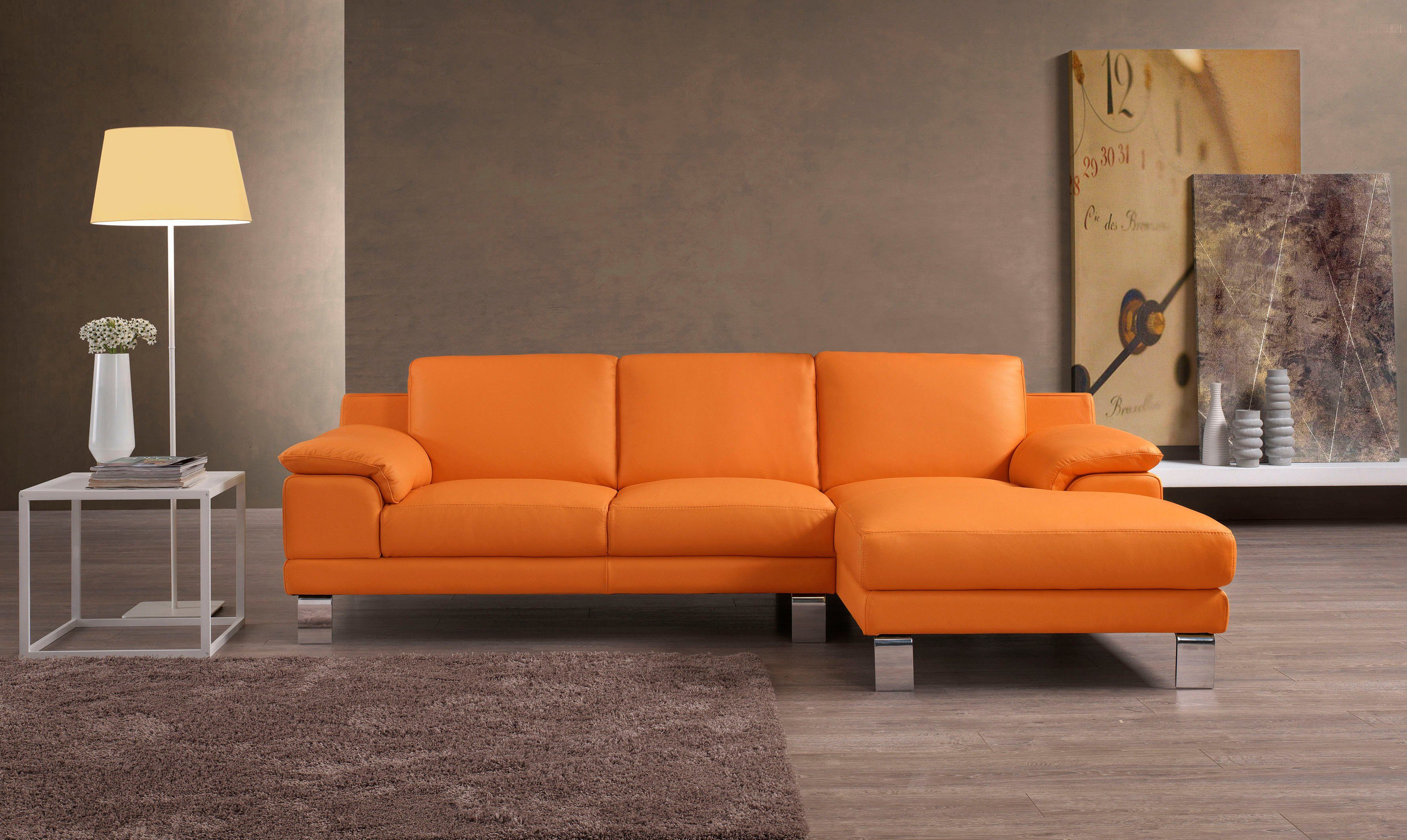 Egoitaliano Ecksofa Shakira, Design & Sitzkomfort auf hohem Niveau, Breite 236cm, L-Form, mit Recamiere, L-Form, edle Füße