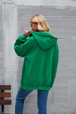 AFAZ New Trading UG Sweatblazer Grüne, lässige Kapuzen-Sweatjacke für Damen im Herbst und Winter