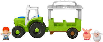 Fisher-Price® Lernspielzeug Little People Traktor, bilingual; mit Anhänger, 3 Figuren und Sound