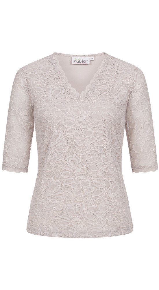 Dirndlbluse Trachtenbluse kurzarm Frieda in Silber von Nübler