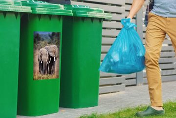 MuchoWow Wandsticker Elefant - Tiere - Bäume - Natur (1 St), Mülleimer-aufkleber, Mülltonne, Sticker, Container, Abfalbehälter