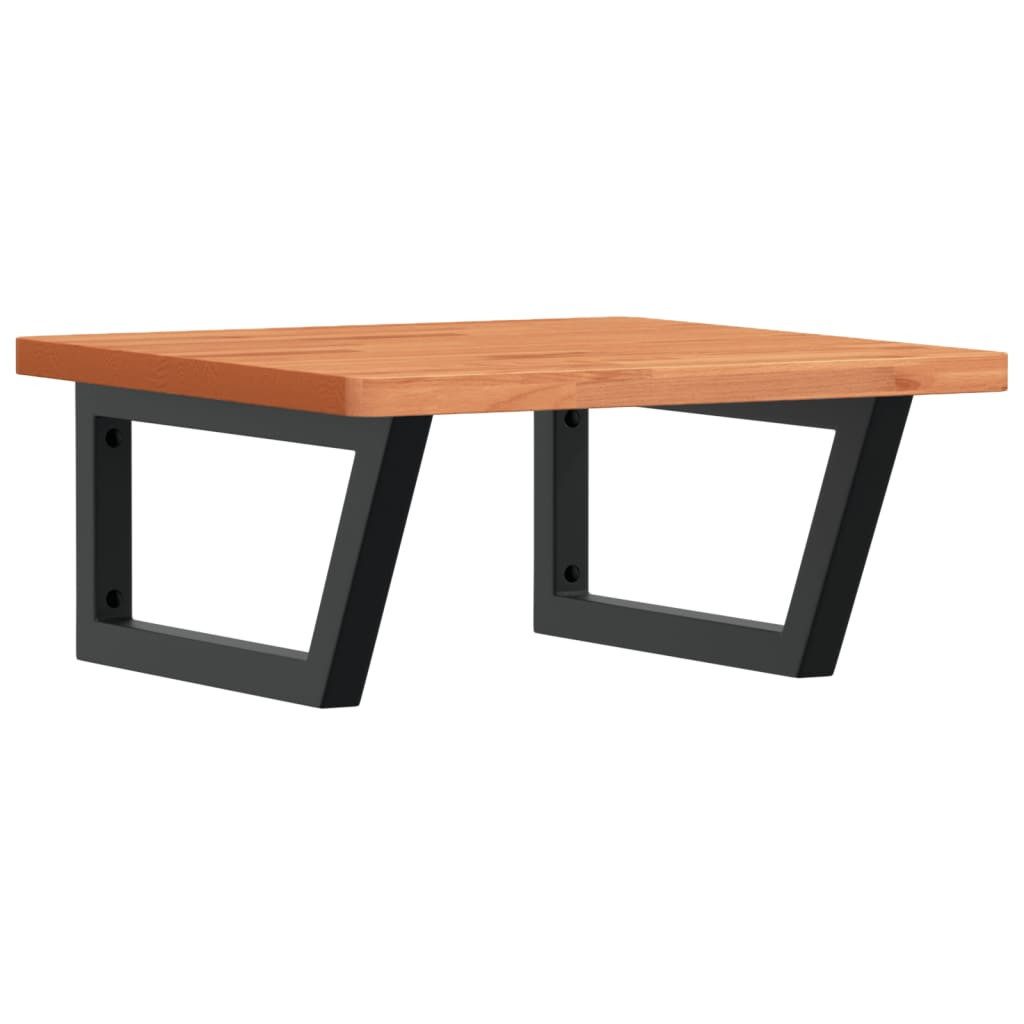 vidaXL Badezimmerspiegelschrank Waschbeckenregal Wandmontage Stahl und Massivholz Buche (1-St)