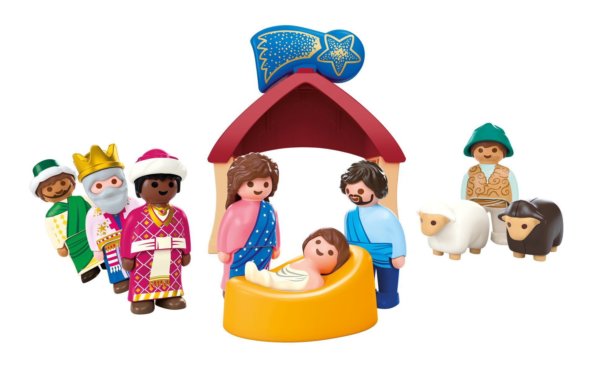 Playmobil® Weihnachtskrippe (72001), JUNIOR Konstruktions-Spielset, (14 St), Made in Europe