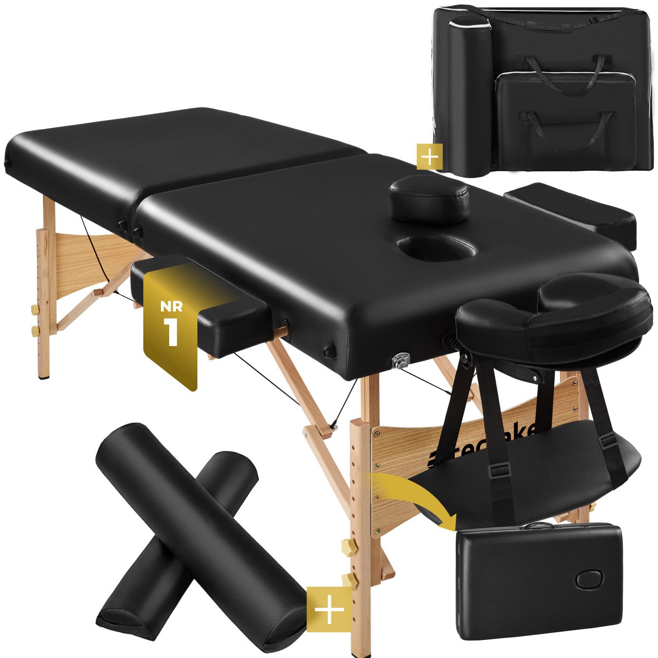 tectake Massageliege 2 Zonen Massageliege-Set (Set, 1-St., mit Tragetasche), Breite 59 cm, Polsterung 7,5 cm