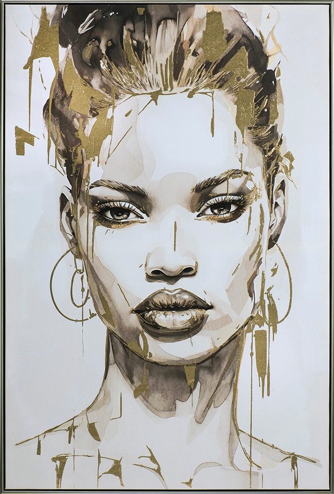 ArtUniverse Gemälde Leinwandbild Gold Covered Beauty 82,5 x 122,5 cm, Menschenmotiv