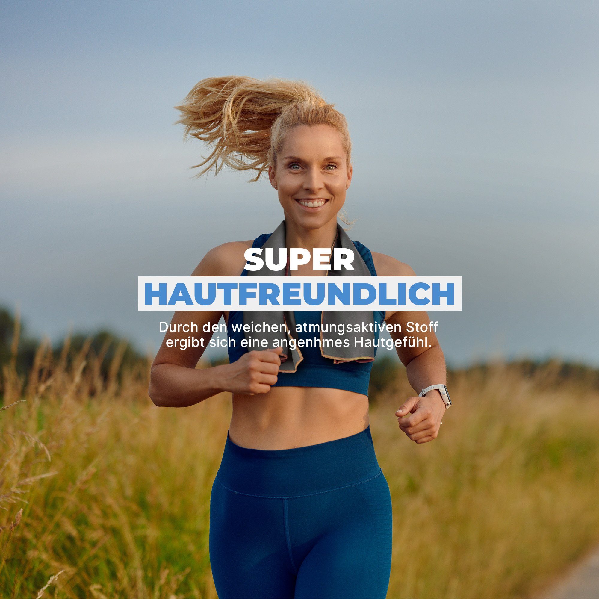 Fitnesstuch, Beutel, Reisehandtuch Mikrofaser - Sporthandtuch Fashion Spanngummi - Orange mit Handtuch für Sport, Sauna, ohne hemmy Fitness