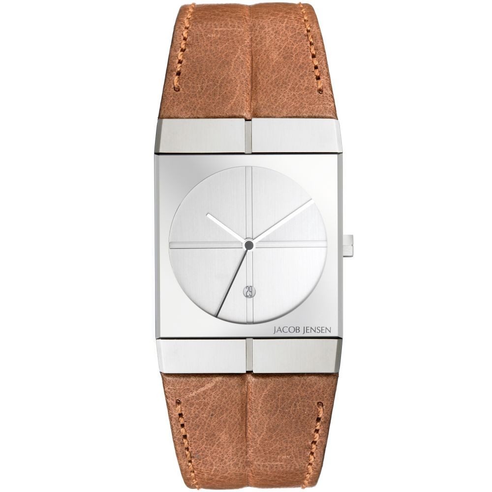 Jacob Jensen Quarzuhr JACOB JENSEN Herren Armbanduhr ICON SERIES 233 silberfarbend B. 30 mm
