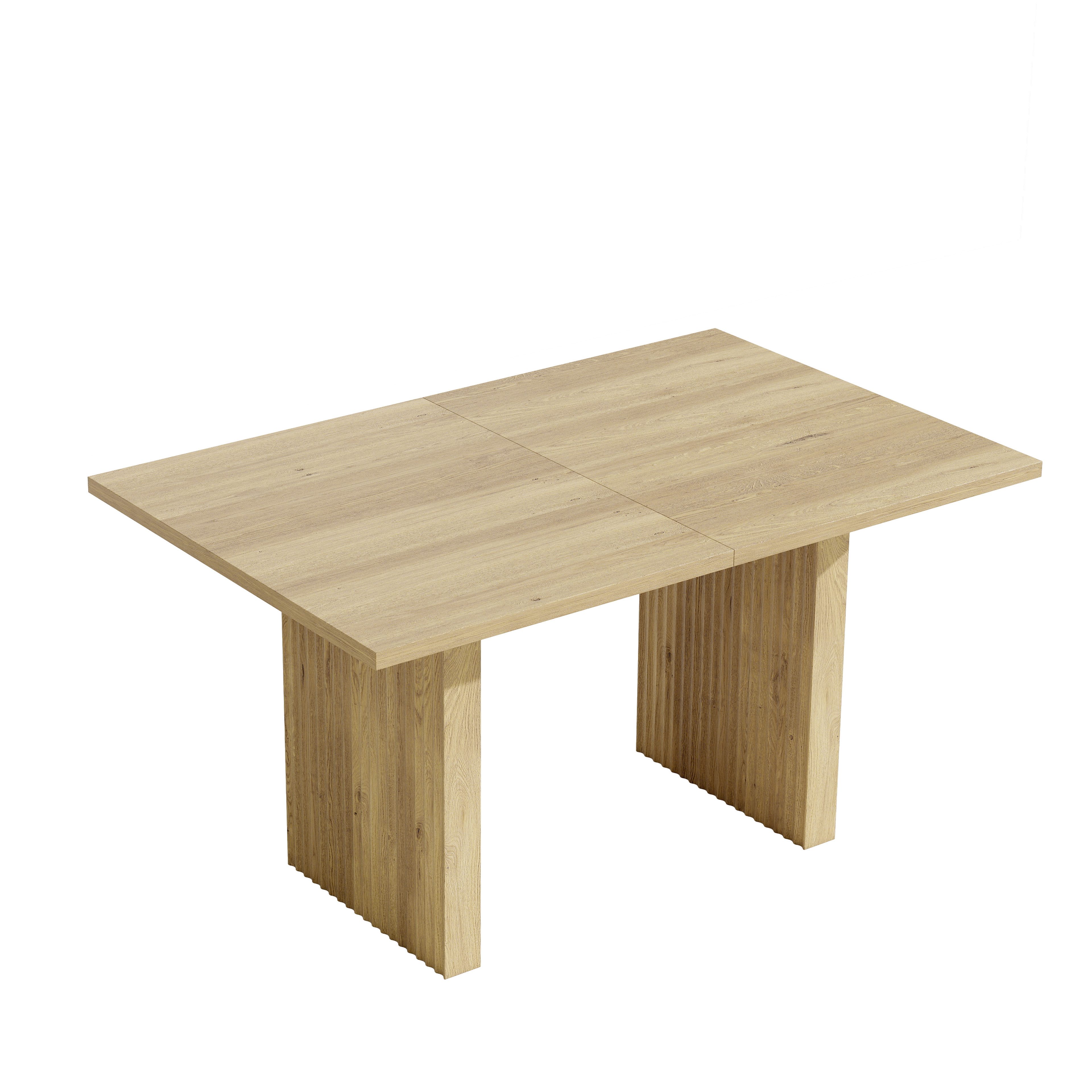 Flieks Esstisch (Länge 140-200/T90/H75 cm, 1-St., 1 Tisch), ausziehbarer Küchentisch rechteckiger Tisch Holzoptik, Eichenfarbe