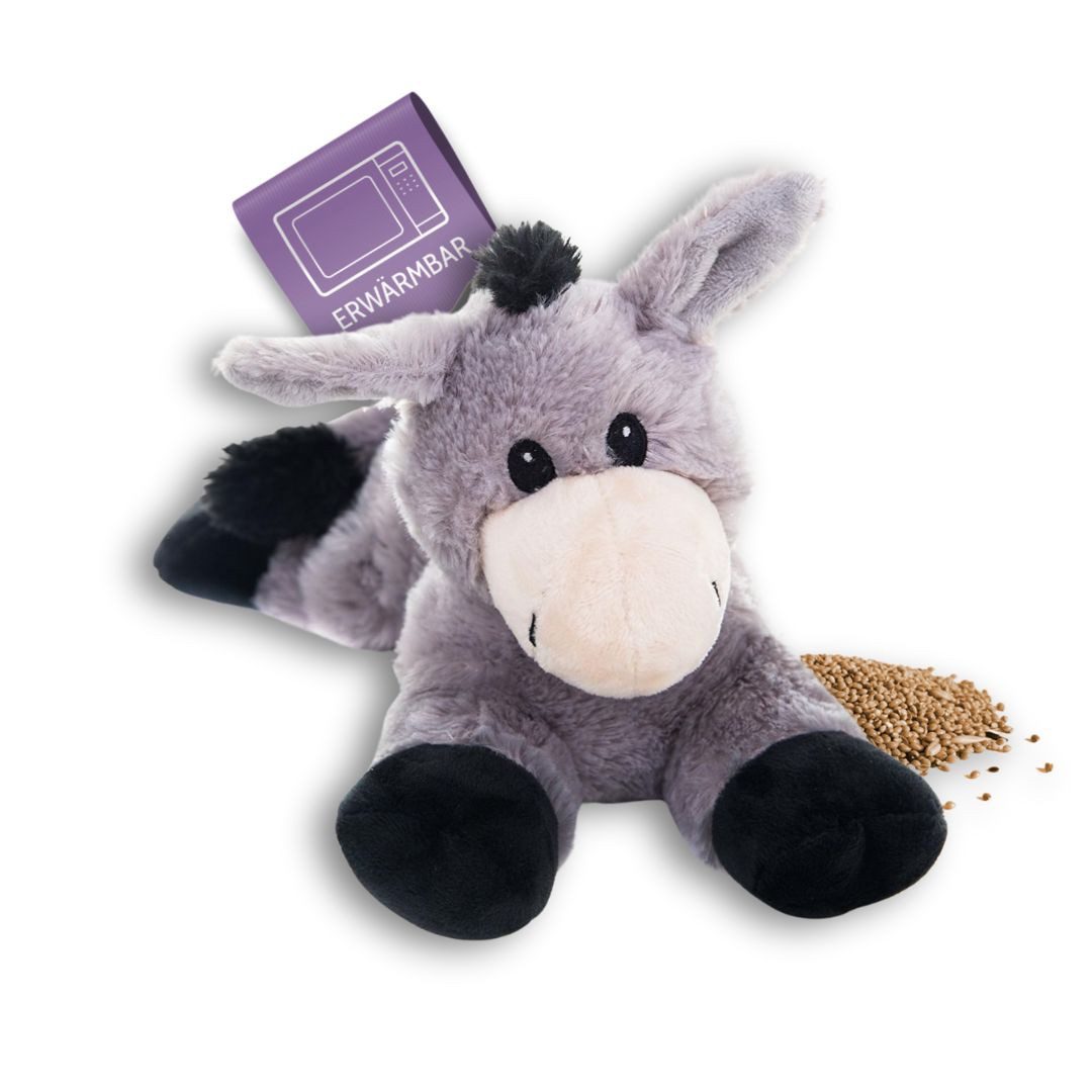 Habibi Plush Wärmekissen Habibi Plush Wärmetier Stofftier 1837 Esel grau